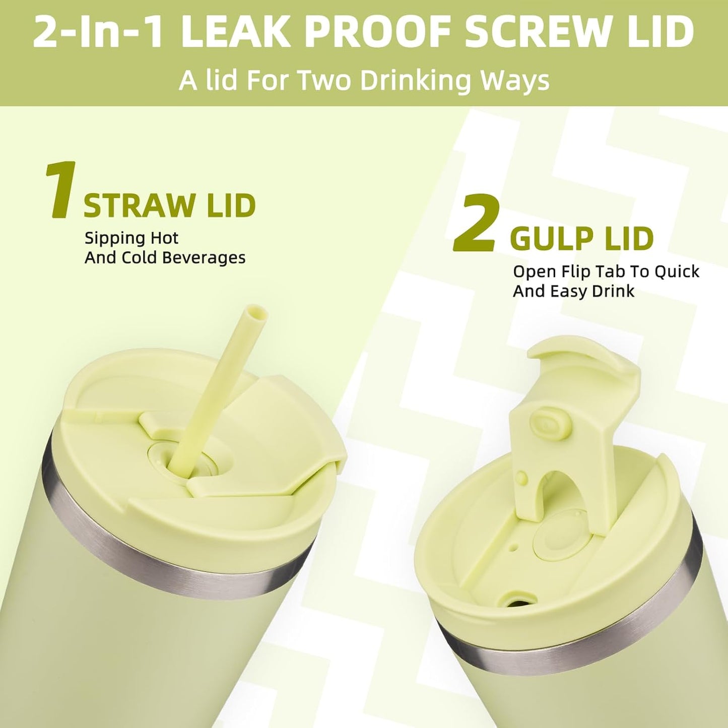 BJPKPK 30oz Insulated Tumbler With lid And Straw Stainless Steel Tumblers Travel Coffee Mug Reusable Thermal Cup,Macaron Green