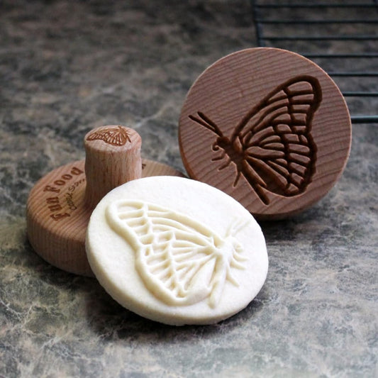 Wood Cookie Stamp, 2.5 Inch (Flying Butterfly CS-083)