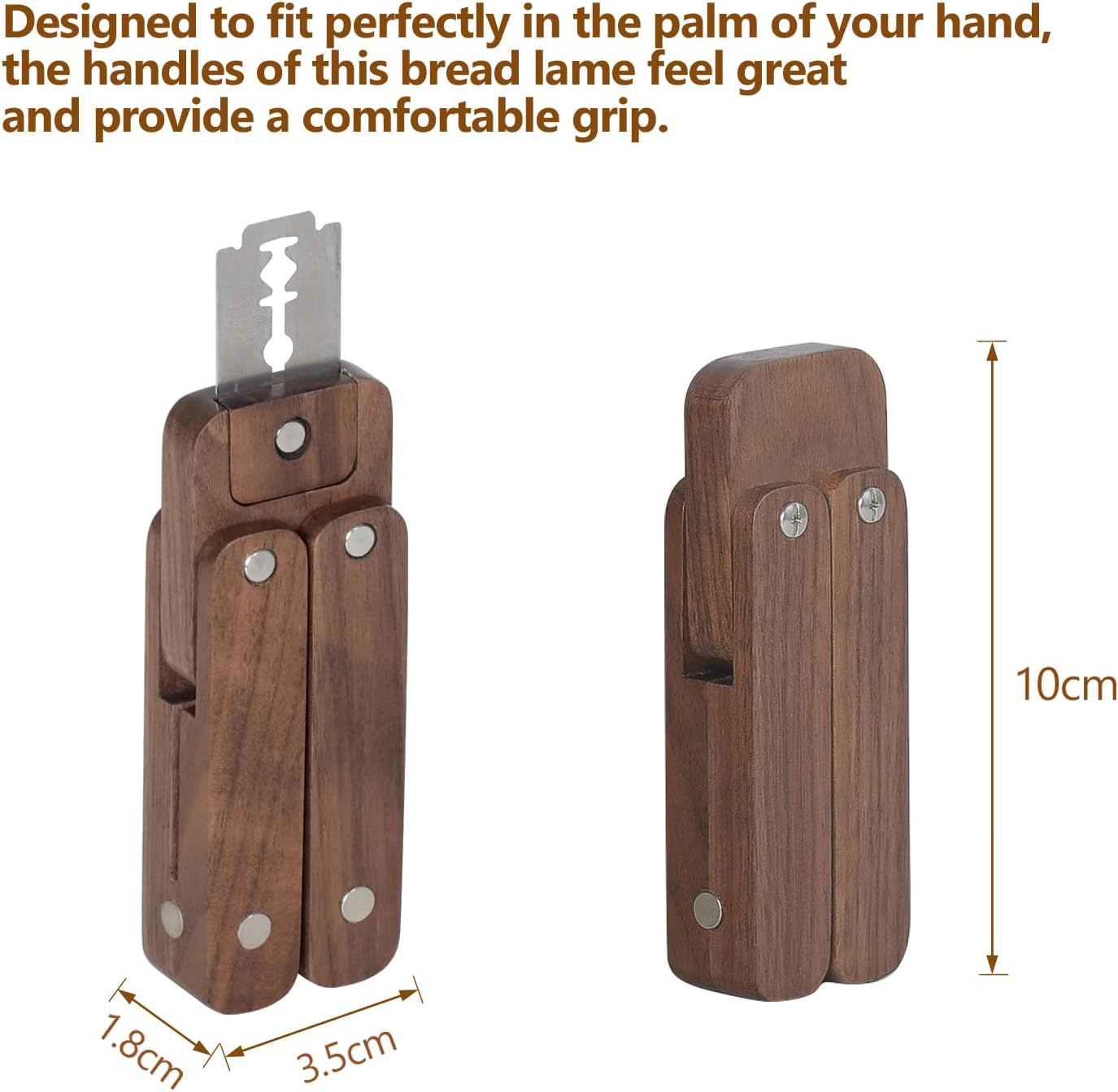 JSVER Bread Scoring Tool Professional Sourdough Scoring Tool, Magnetic Bread Lame Dough Scoring Tool, Wooden Handle Lame Bread Tool With 5Pcs Replaceable Blades For Homemade Bread