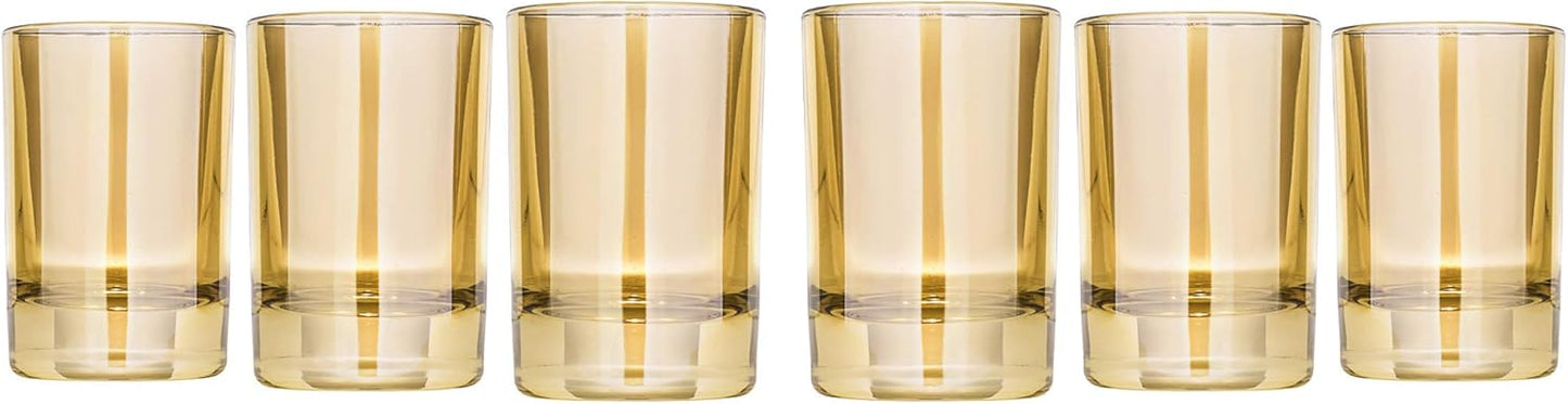 Honey 1.5-Ounce Shot Glasses, Drinking Glasses for Tequila and Vodka Shots, Elegant Drinkware Set, Great Collectible Barware Gift, Set of 6