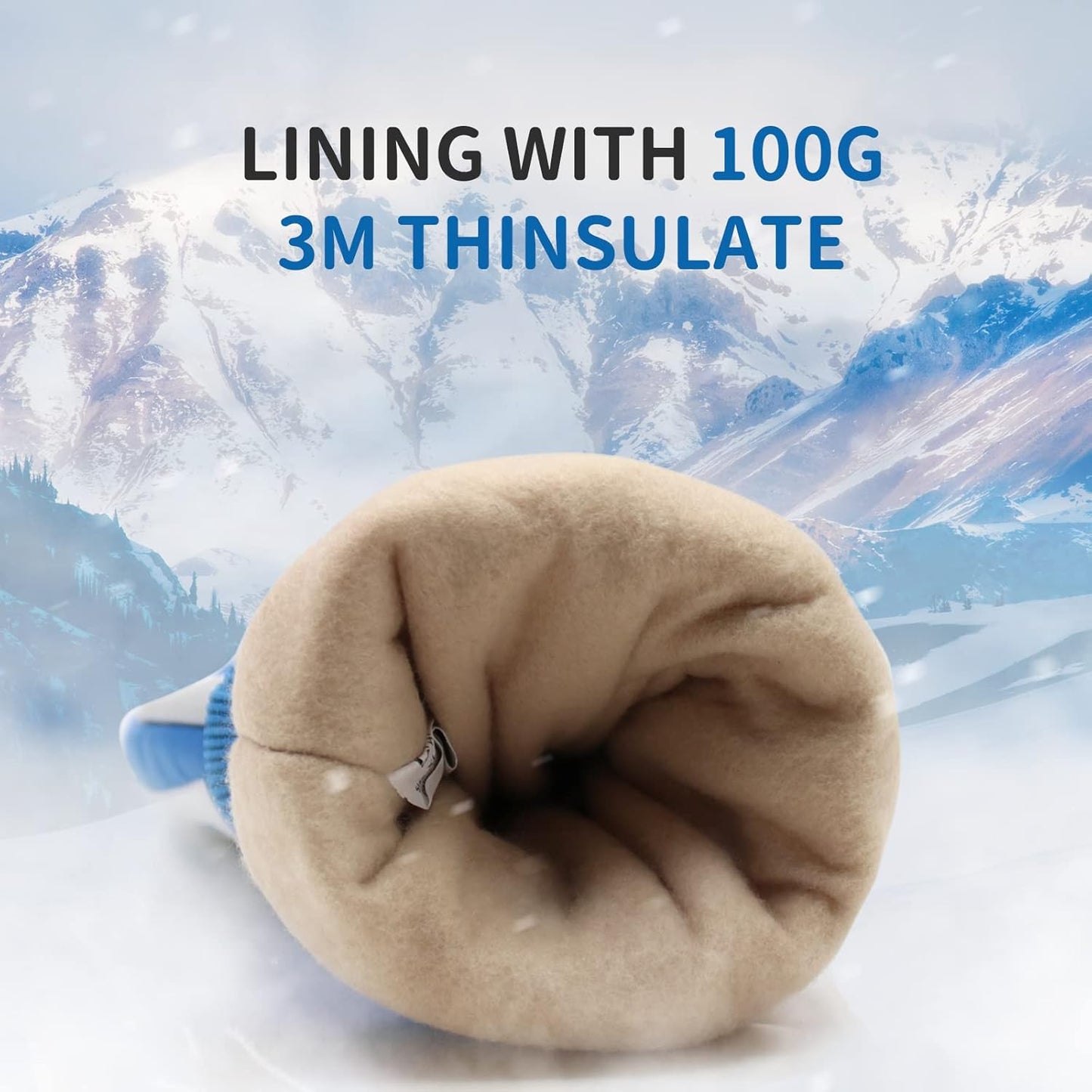 HANDLANDY Insulated Work Gloves Waterproof for Men Women, 3M Thinsulate Ski Gloves Winter Cold Weather Work Gloves Touchscreen (Large, Black)