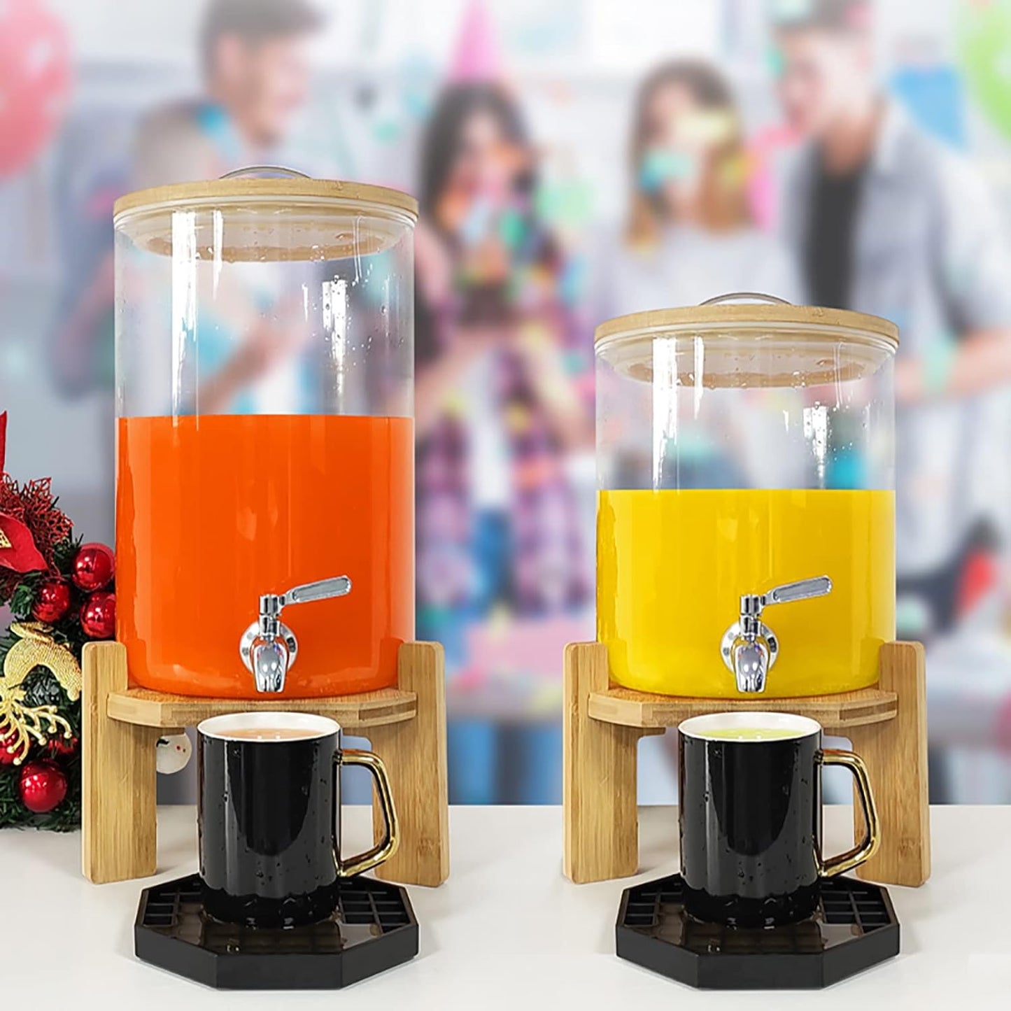 Drip Trays 6" Coffee Countertop Octagon Drip Tray Black Plastic Coffee Drip Tray With Honeycomb Grid, Pack of 2 (2 Pcs 6")