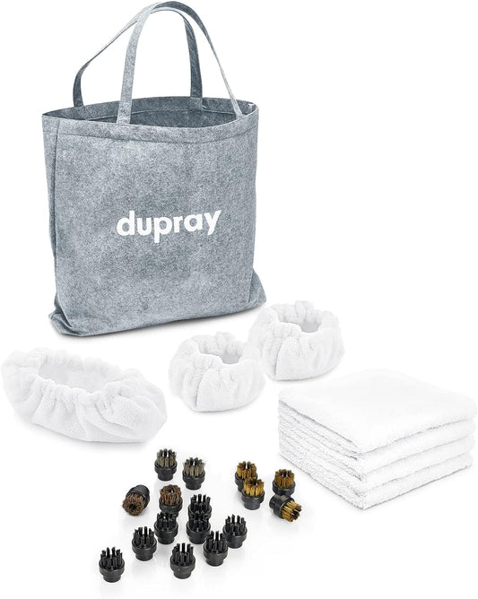Dupray Steam Cleaning Pack Pro – 24-Piece Accessory Kit for Dupray Steam Cleaners: Versatile set includes everything needed for deep cleaning on multiple surfaces.