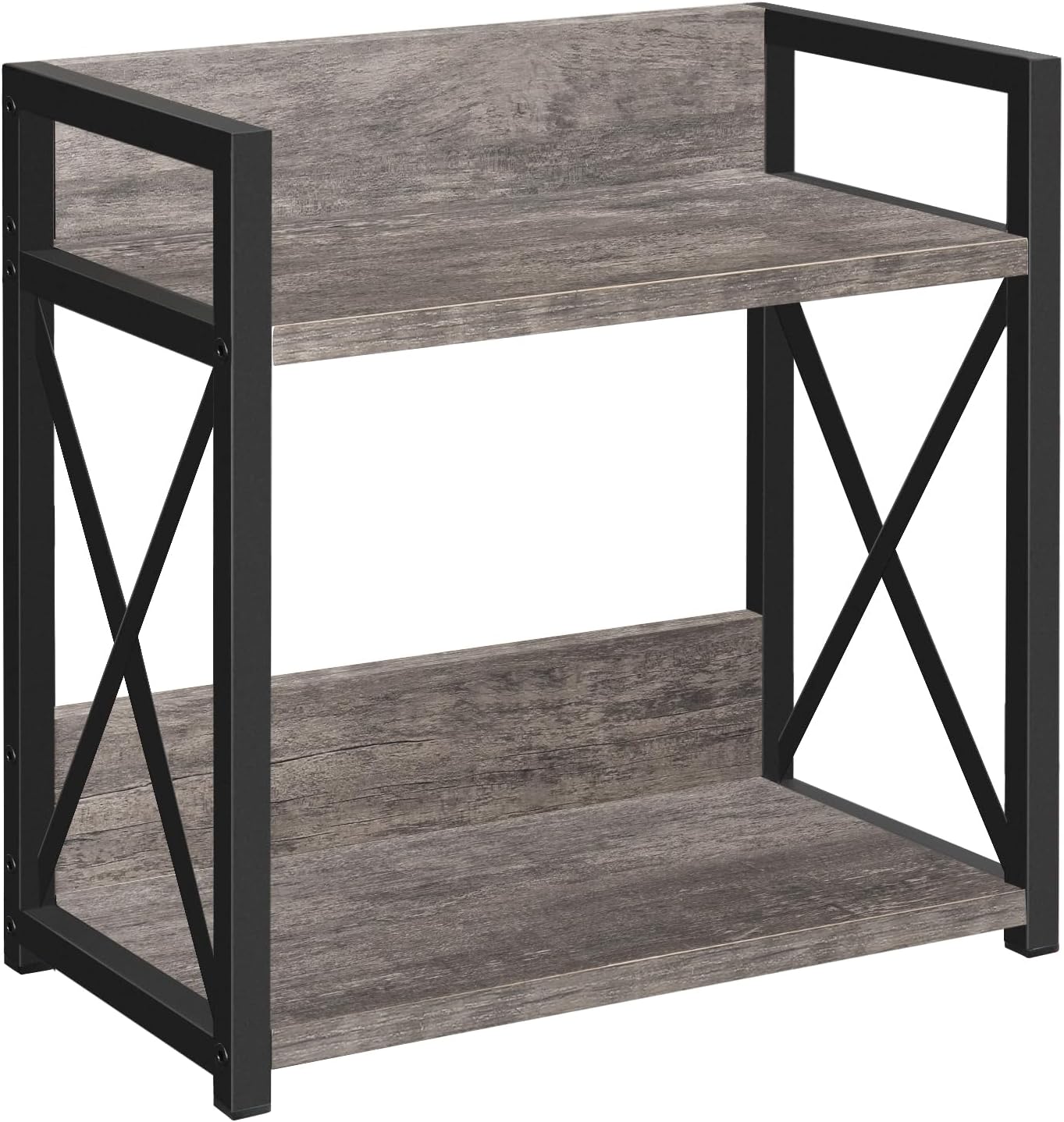 YINMIT Countertop Shelf Organizer,Coffee Bar Accessories,Spice Rack,Coffee Counter Shelf,2 Tier Coffee Organizer Station for Mugs,Cups,Cream,Syrup(Rustic Grey, Large)