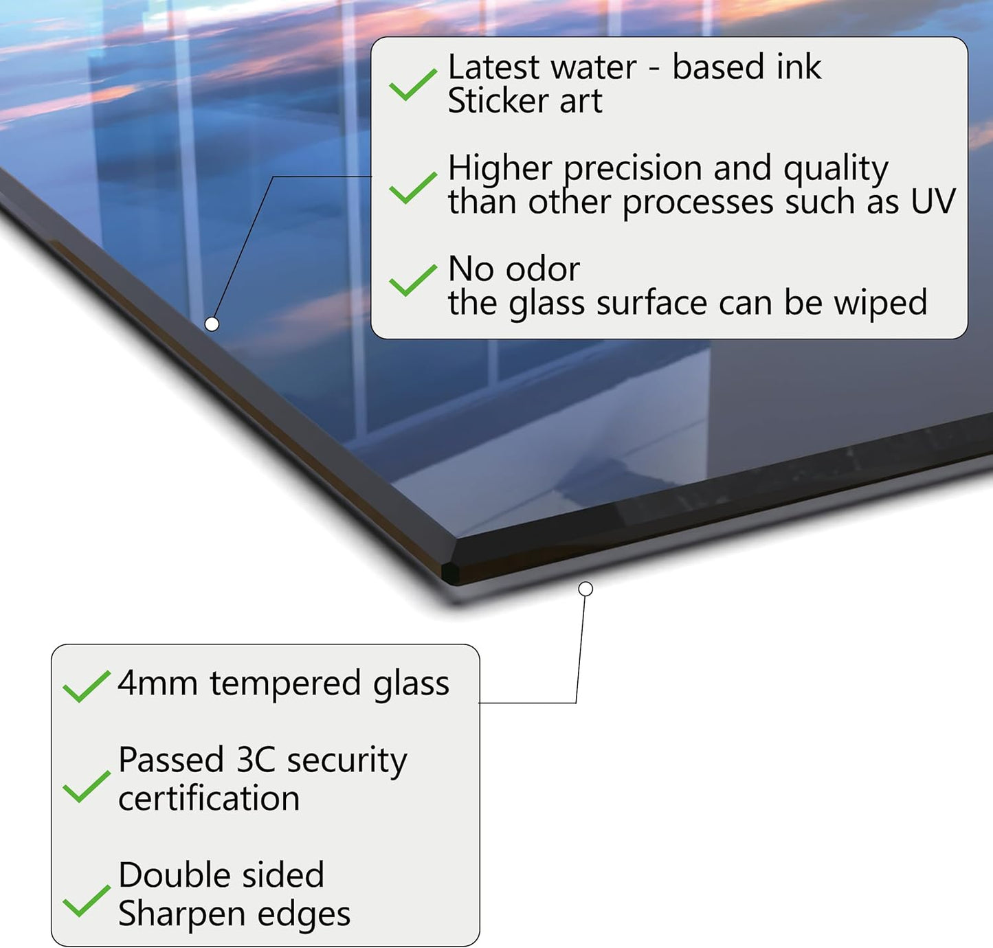 Tempered Glass Backsplash For Kitchen Behind Stove,Sea Beach Stove Backsplash Top Cover,Easy to Clean Glass Splashback, Sink Cover Splash Guard,Home Kitchen Wall Decor (30"x14"(76.2x35.56cm))