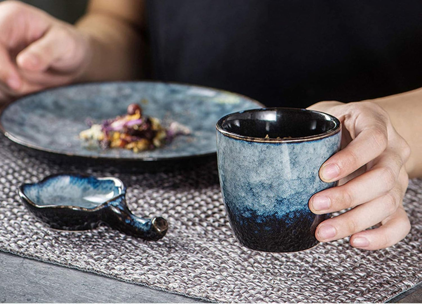 Ceramic Tea Cup, Kung Fu Tea set, Coffee Cup, Yerba Mate Set 4-piece companion cup set (4 colors)