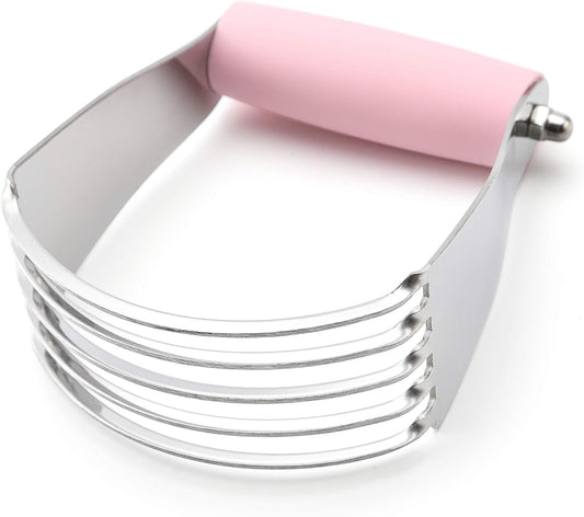 Spring Chef Medium Size Dough Blender For Baking, Stainless Steel Dough Cutter Tool, Manual Pastry Cutter Tool with Sharp & Thick Blades, Dishwasher Safe Pastry Blender for Easy Mixing - Pink Lemonade