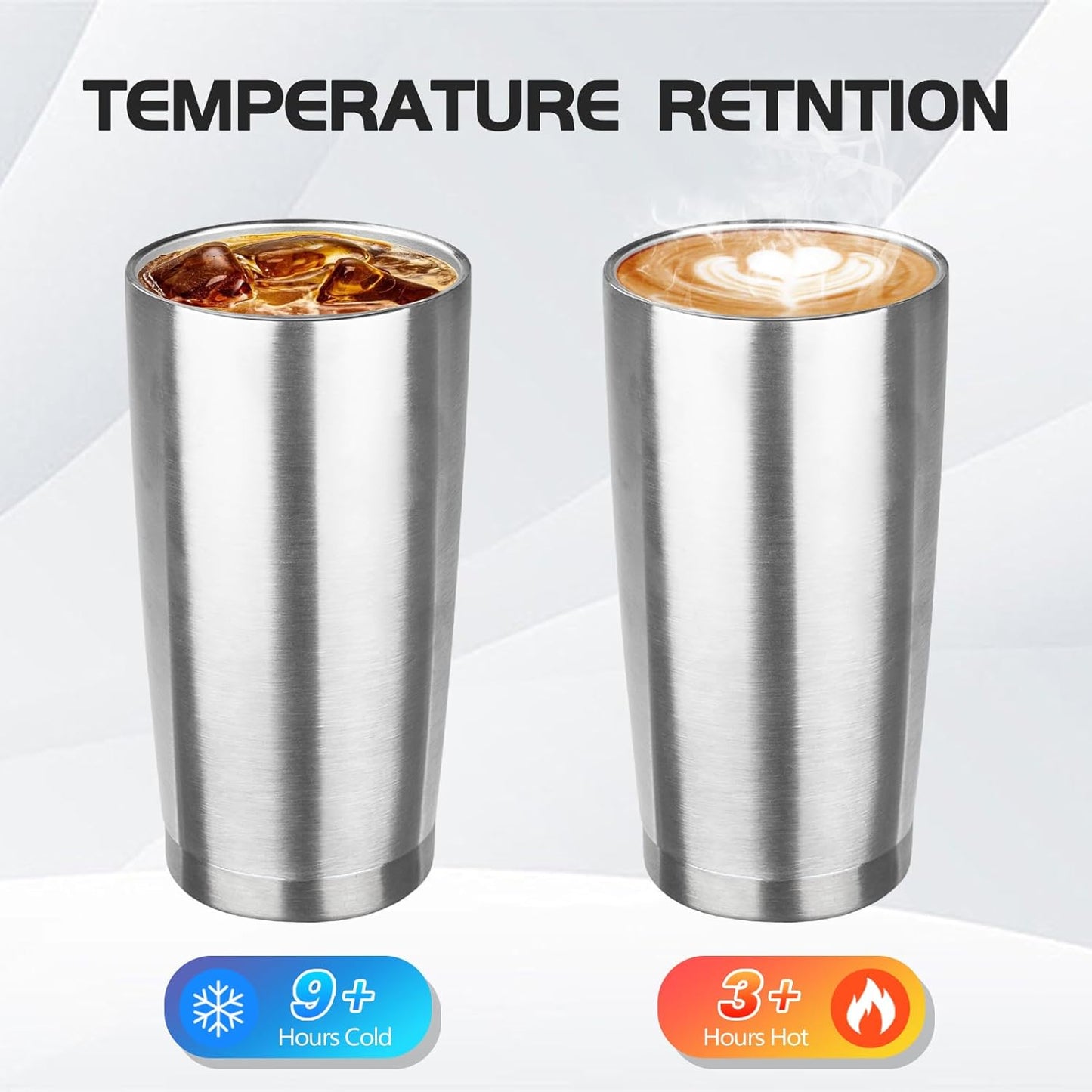 StarSpeed 20oz Tumbler Bulk with Lid, Stainless Steel Insulated Tumblers Double Wall Vacuum Insulated Travel Mug, Powder Coated Coffee Cups for Hot and Cold Drinks(Silver,1)