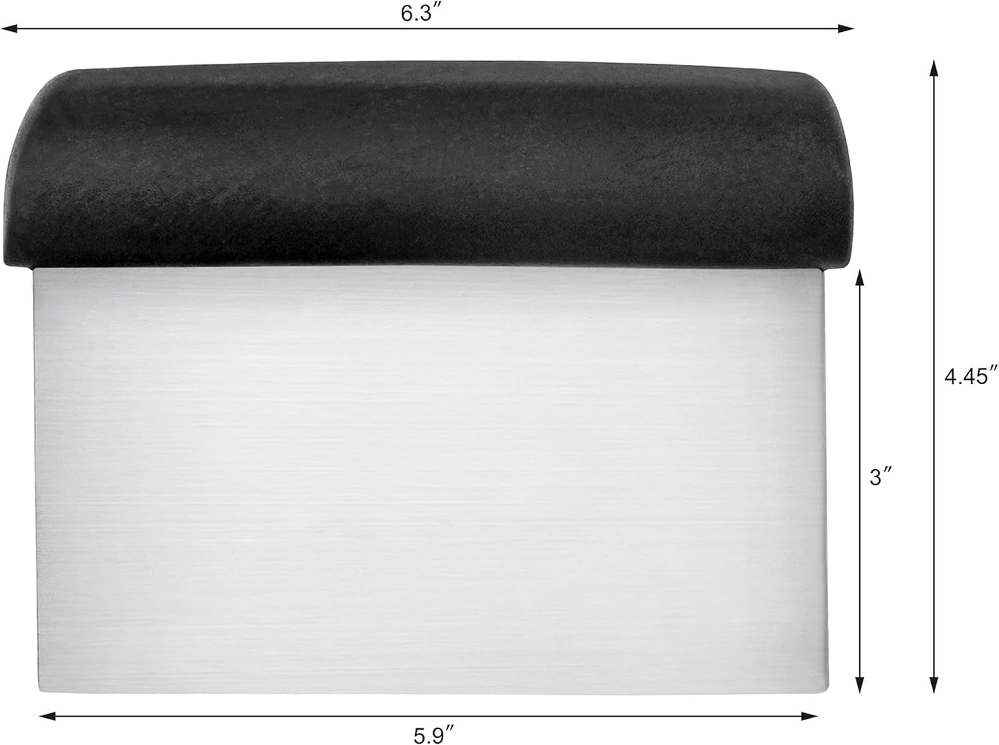 New Star Foodservice Plastic Handle Dough Scraper, 6 by 3-Inch, Black