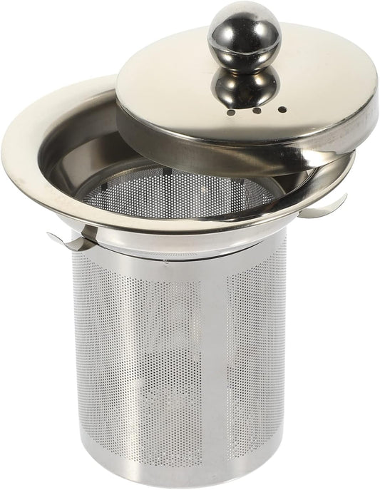 Stainless Steel Tea Strainer Insert with Lid, Large Capacity Loose Leaf Tea Infuser for Teapots, Cups, Mugs, and Pitchers, Easy to Clean Replacement Mesh Filter