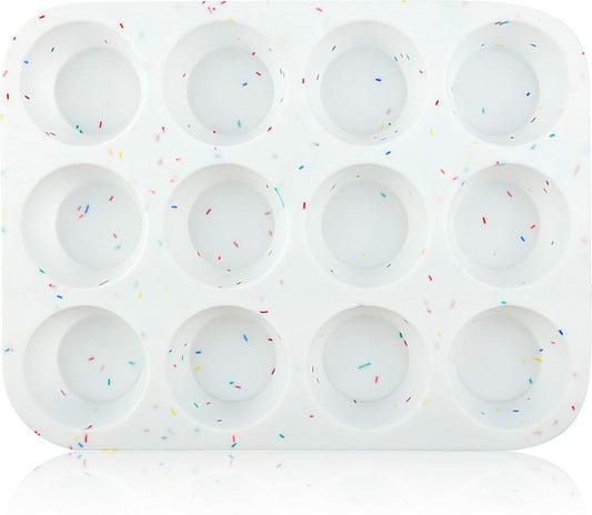 Silicone Muffin Pan Regular 12 Cups Muffin Tin Cupcake Pans for Baking Non-stick Muffin Tray Mold Easy Release,Durable,BPA Free