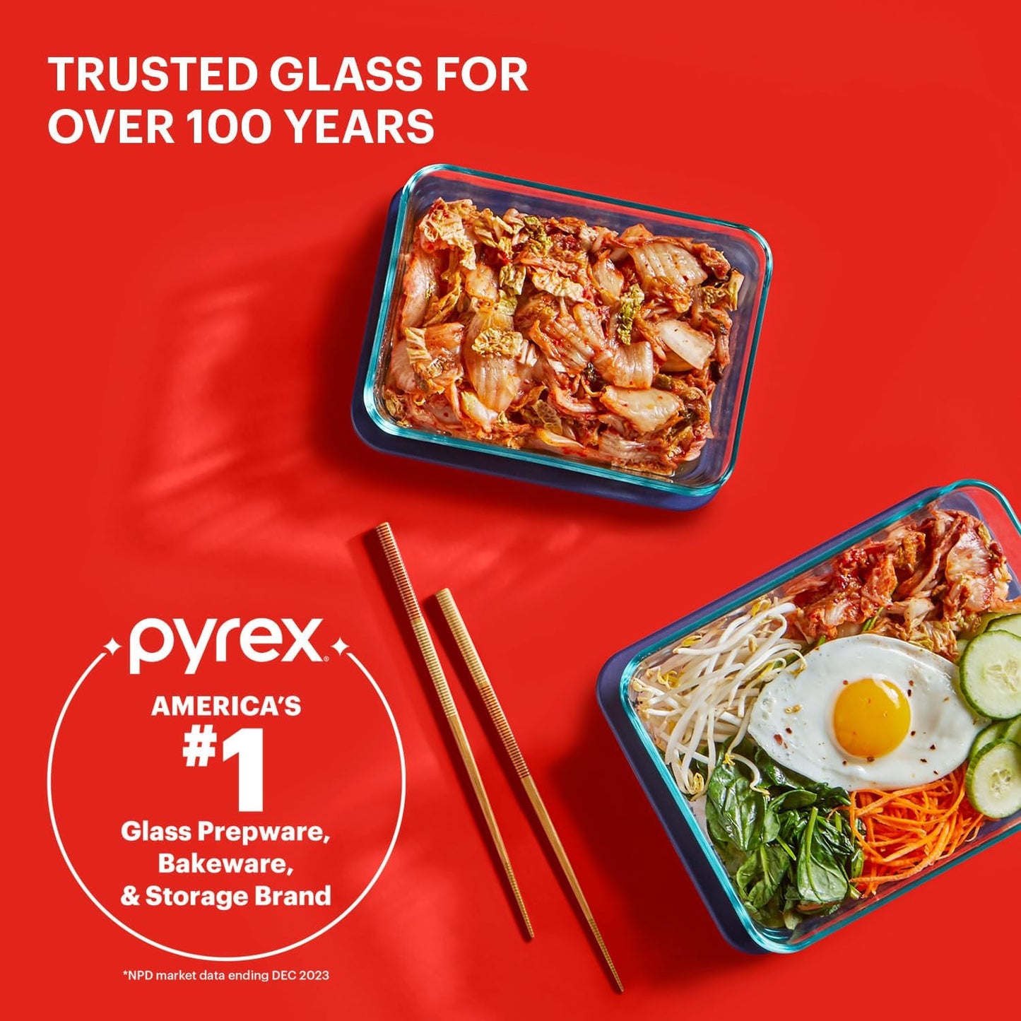 Pyrex Simply Store (7-Pack) Glass Food Storage Containers Set, (1, 2, 4 & 7 Cup) Meal Prep Containers With BPA-Free Lids, Dishwasher & Microwave Safe