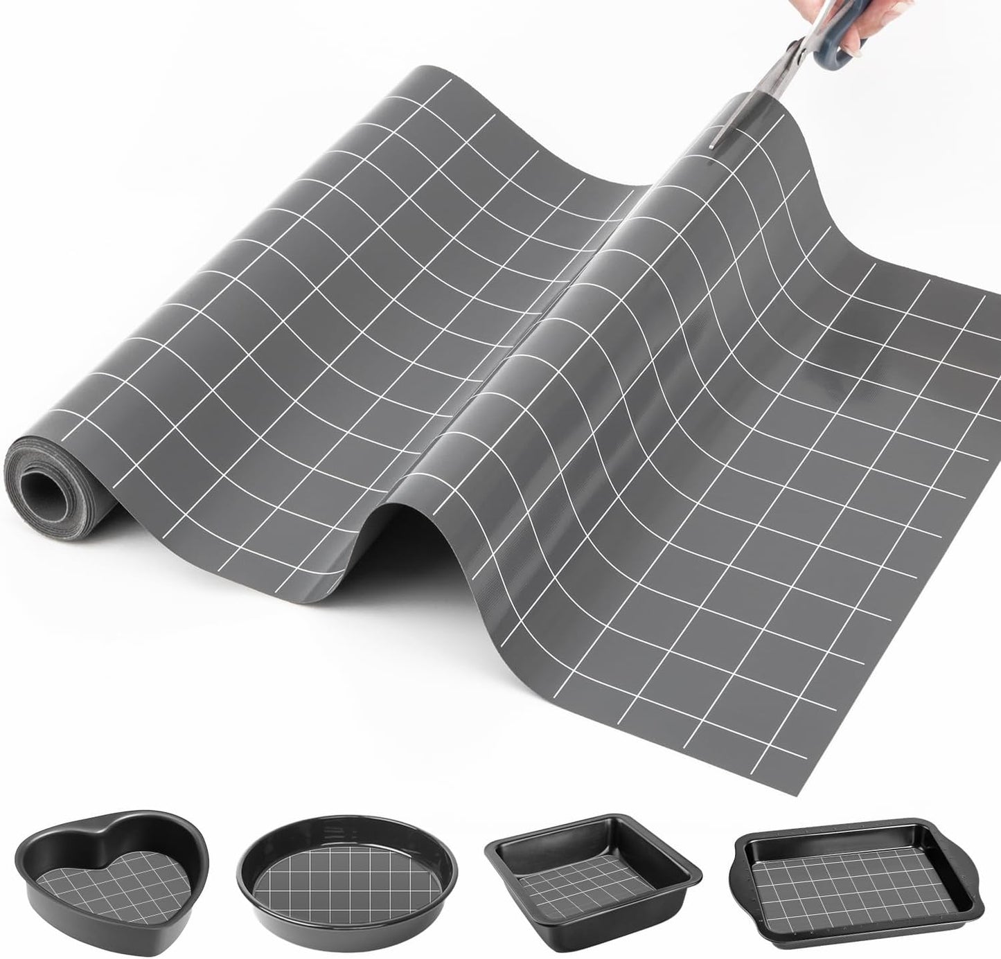 Silicone Baking Mat Roll- Heat Resistant Baking Macaron Bread Mat, Non-stick Pastry Mat, Reusable Dough Rolling Mat, Countertop Protector, Oven Mat, Air Fryer Mat, Refrigerator Mat Multipurpose