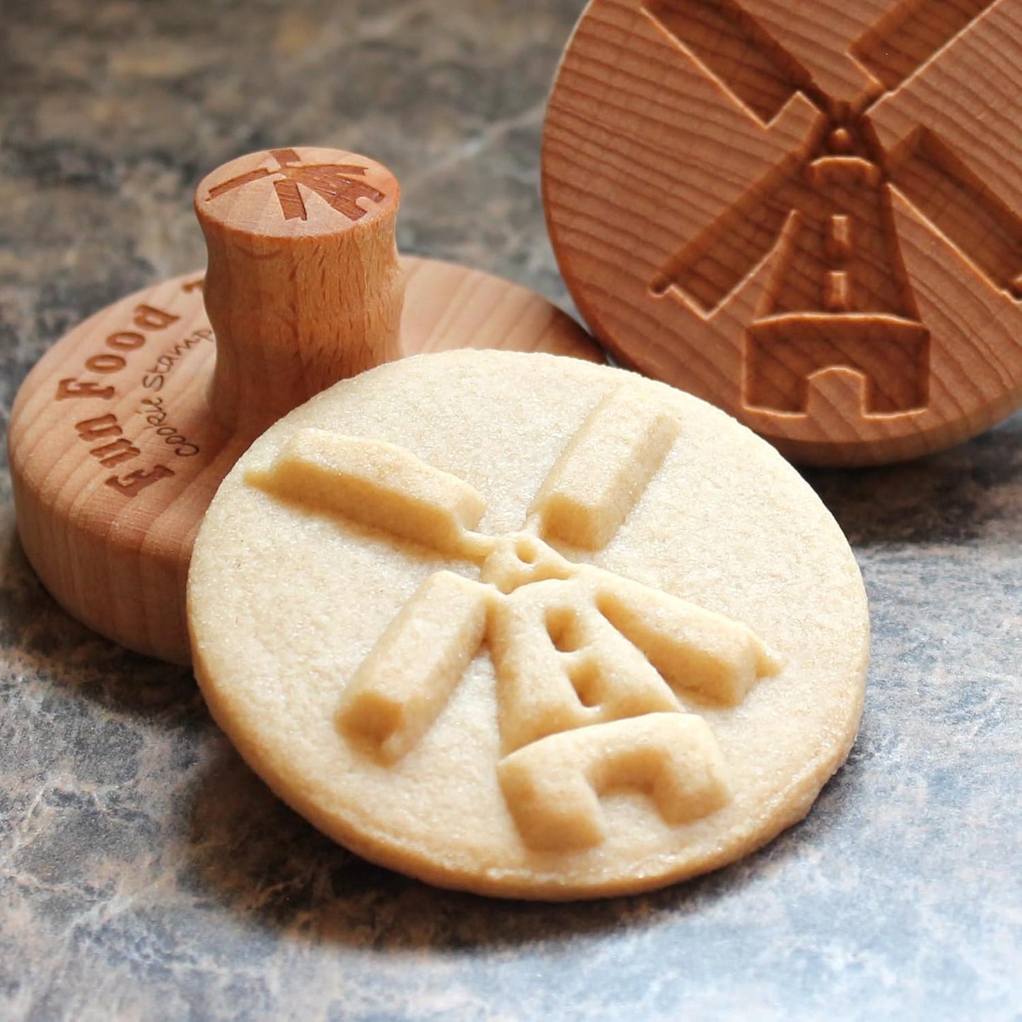Wood Cookie Stamp, 2.5 Inch (Windmill CS-120)