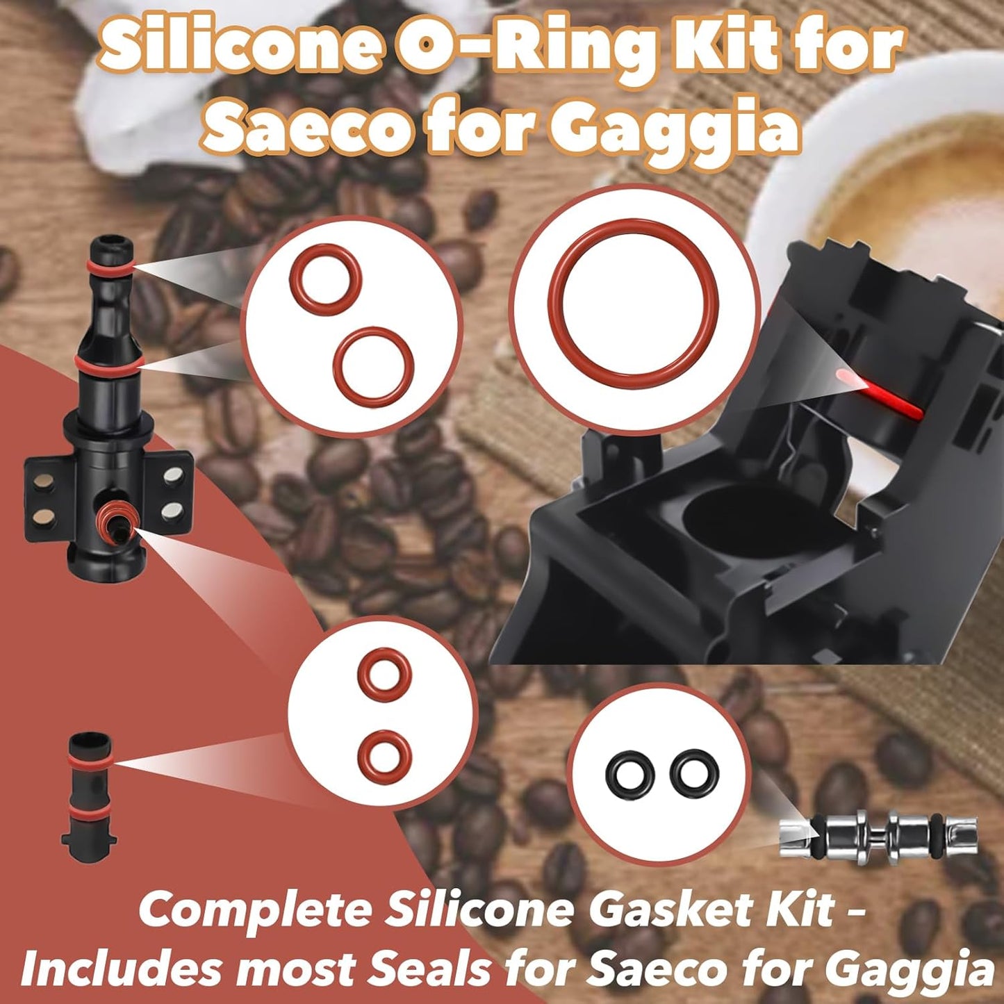 2 Set (30 Pcs) Silicone O Ring Kit for Saeco, O Rings for Gaggia Coffee Machine, O Ring Repair Kit for Fully Automatic Coffee Machines, Coffee Maker Part for Boiler Outlet Pin & Brew Unit