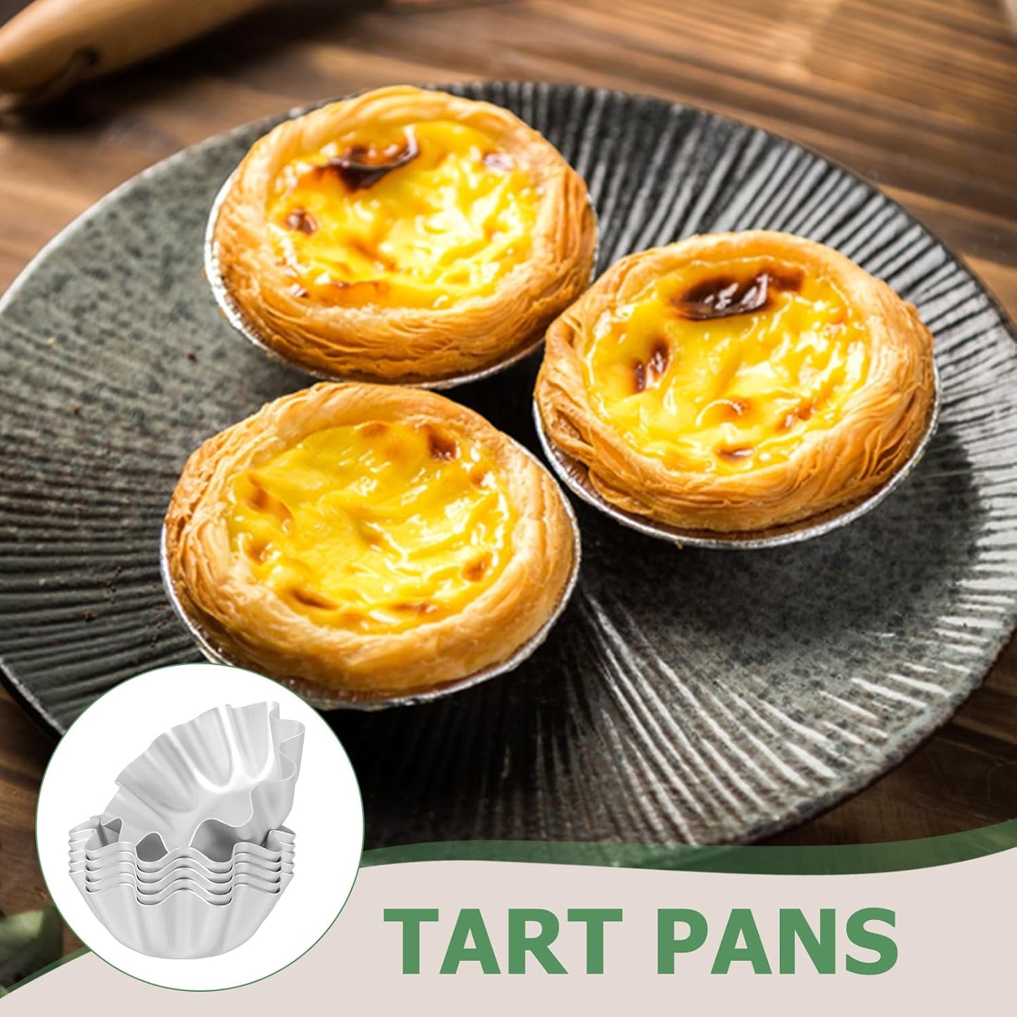 Kichvoe Tart Pan Tart Pan Mini Pie Tins Egg Tart Molds, 6Pcs Mini Pie Pans Cupcake Cake Muffin Cookie Tart Baking for Kitchen Reusable Baking Supplies Brioche Molds Egg Tart Tray Cake Stencils