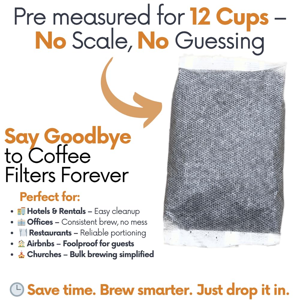 Ground Flavored Coffee In Filter Packs | Medium Roast Low Acid Mold Free Pouches | Sampler Packets | Roasted Butter Pecan Crunch Gourmet Powder Bags for 10-12 Cup Drip Maker | Highest Rated Individual Premeasured Coffee