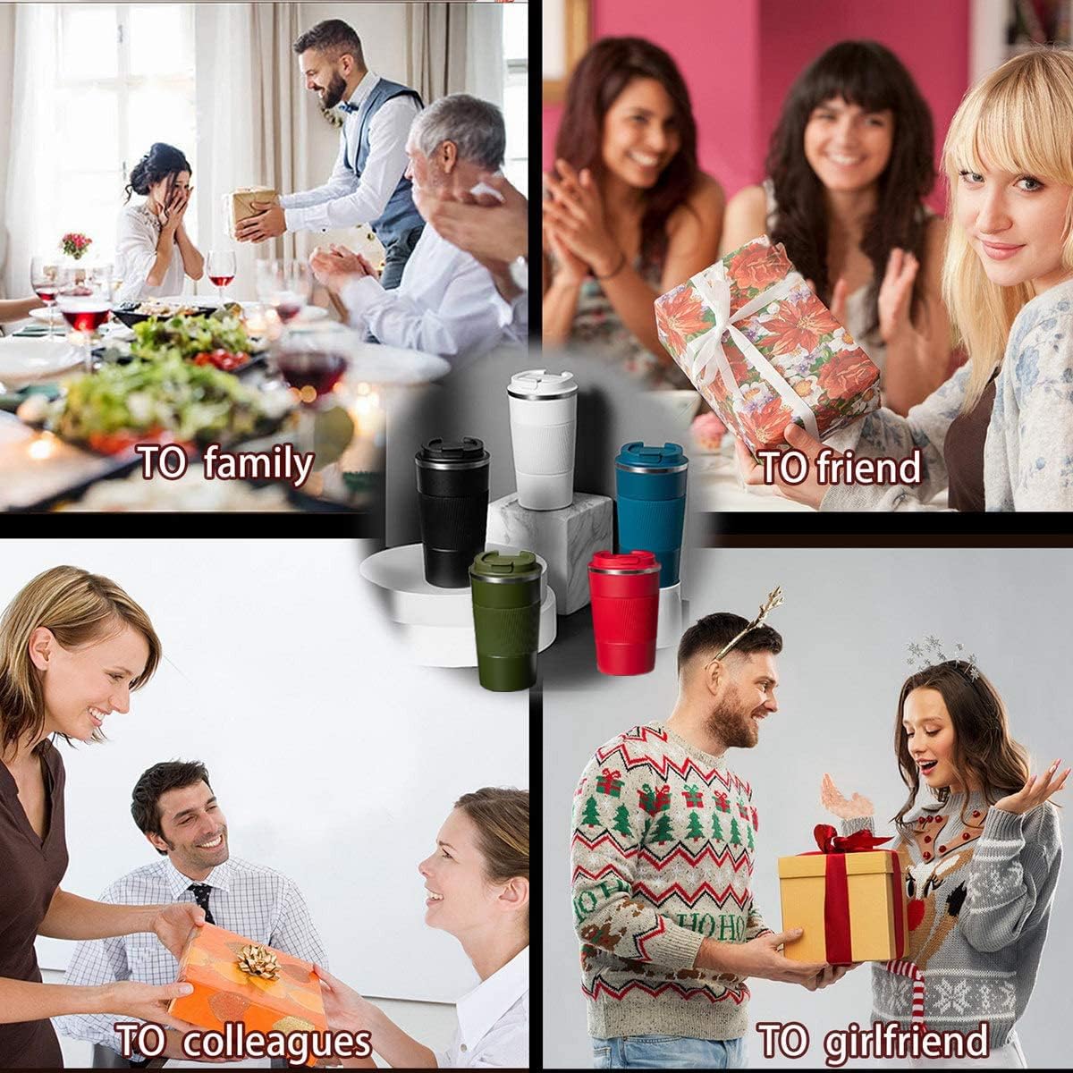 Travel Coffee Mug Spill Proof Leakproof 12 oz Insulated Coffee Mug with Screw Lid, Stainless Steel Vacuum Tumbler Reusable Thermal Coffee Cup to go for Hot and Cold Drinks -380ml,Dark Green