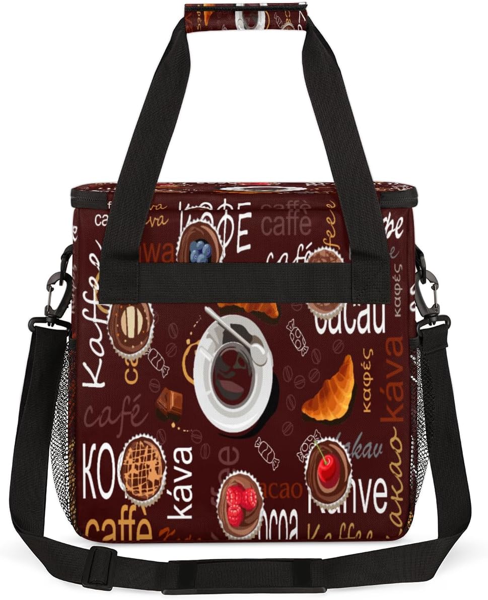 Brown Coffee Coffee Maker Carring Bag Cocoa Kaffee Travel Carrying Storage Tote Bag Compatible with Keurig K-Mini or K-Mini Plus Portable Single Serve Coffee Brewer Case with Pockets for K-cup Pods