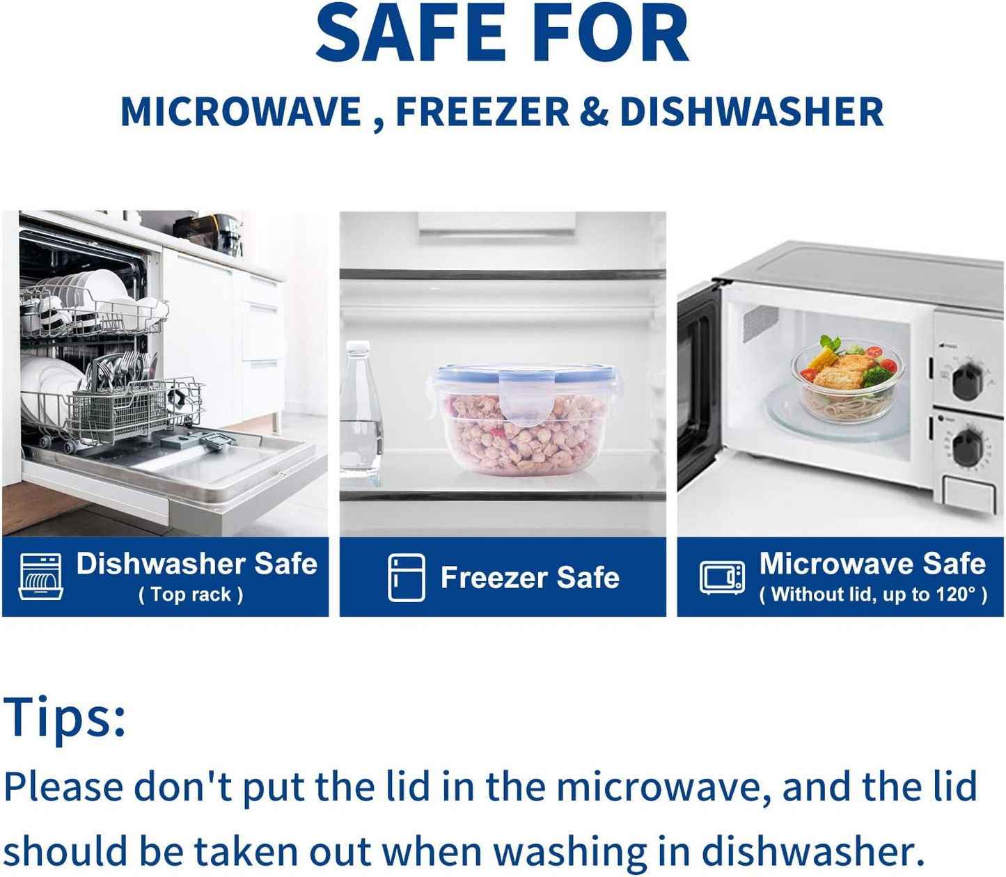 KIGI [ 4 PACK ] 10oz Small Plastic Bowls with Lid Leakproof Food Storage Container Set Meal Prep Containers