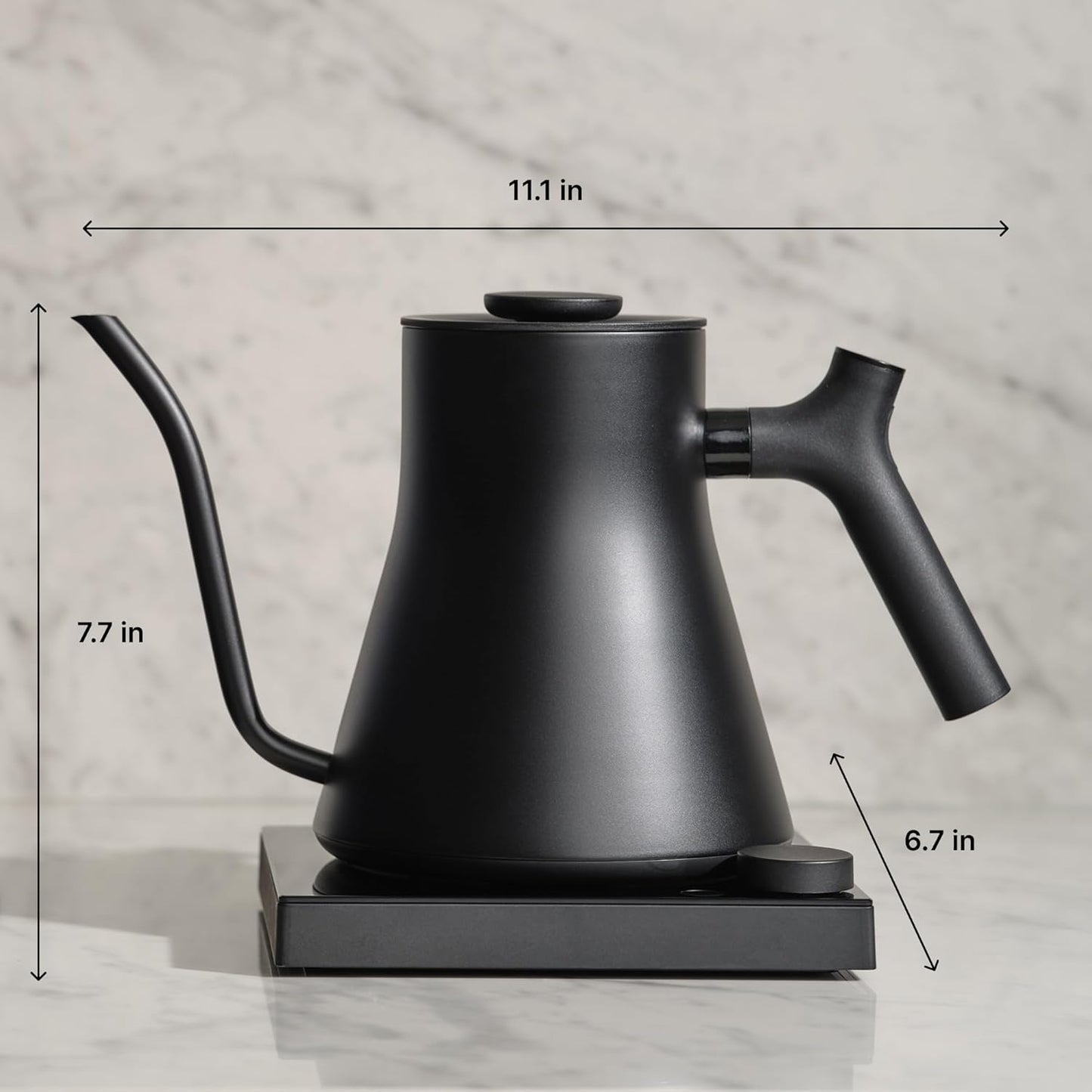 Fellow Stagg EKG Pro Studio Edition Electric Gooseneck Kettle - Pour-Over Coffee, Tea, Quick Heating, Precise Temperature Control, Scheduling, Built-in Brew Timer - Matte Black, 0.9 L