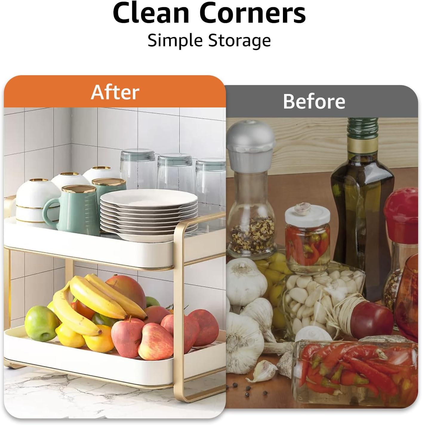 CYEAH 2-Tier Cups Mugs Drying Rack with Removable Drain Tray, Multi-Functional Storage Organizer Shelf, Kitchen Countertop Tray for Water Coffee Glass Cup Bowls Food and Seasoning Jar Holder