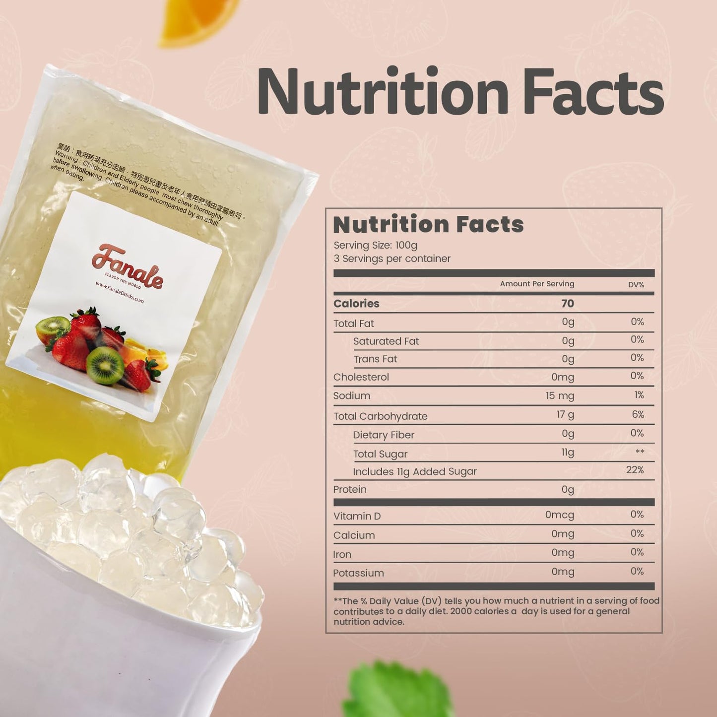 Fanale Crystal Agar Boba Jelly Ball, Ready to Serve, Soft Chew Texture, Instant Crystal Boba Pearls for Bubble Tea, Frozen Yogurt, Shaved Ice & Dessert’s Topping (4.4 lb/bag)