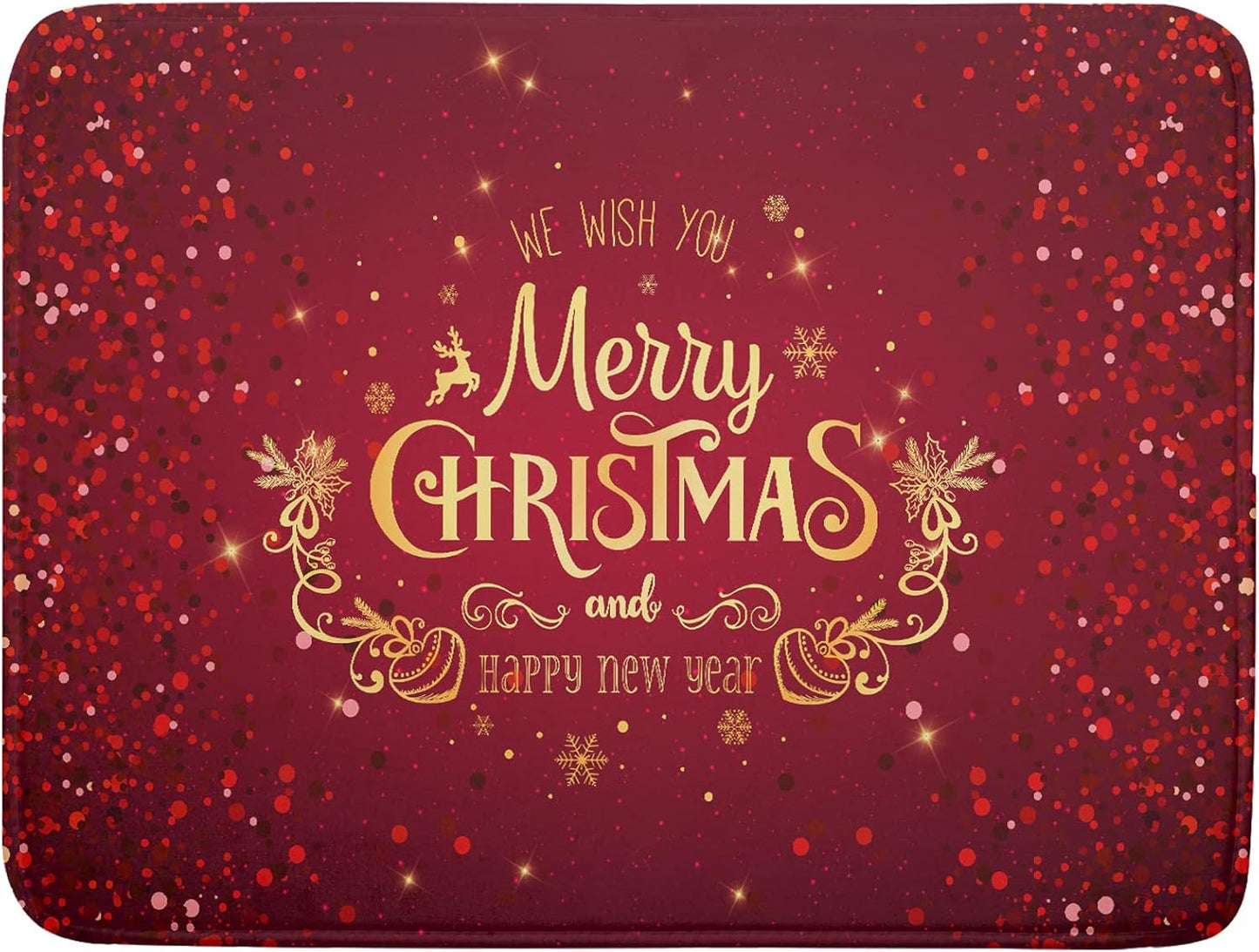 Merry Christmas Drying Mat for Kitchen Counter 18x24 Inch Christmas Dish Mat with Absorbent Reversible Microfiber Christmas Dish Drying Mat Dish Drainer Rack Pad Drainer Mat for Coffee Bar