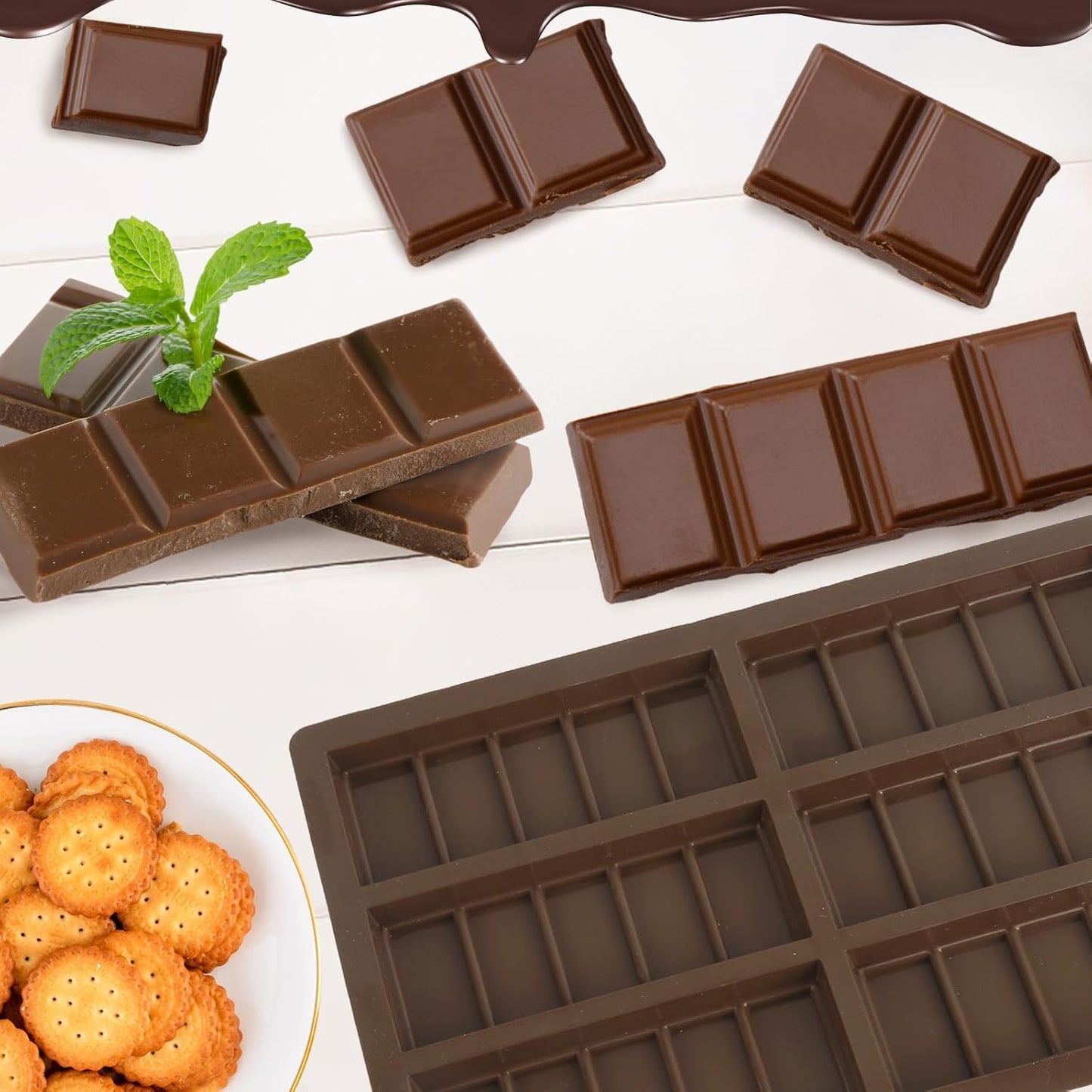 Set of Chocolate Bar Mold, Chocolate Molds Silicone, Food Grade Dubai Chocolate Bar Mold, Candy Molds for Praline Candy (A)