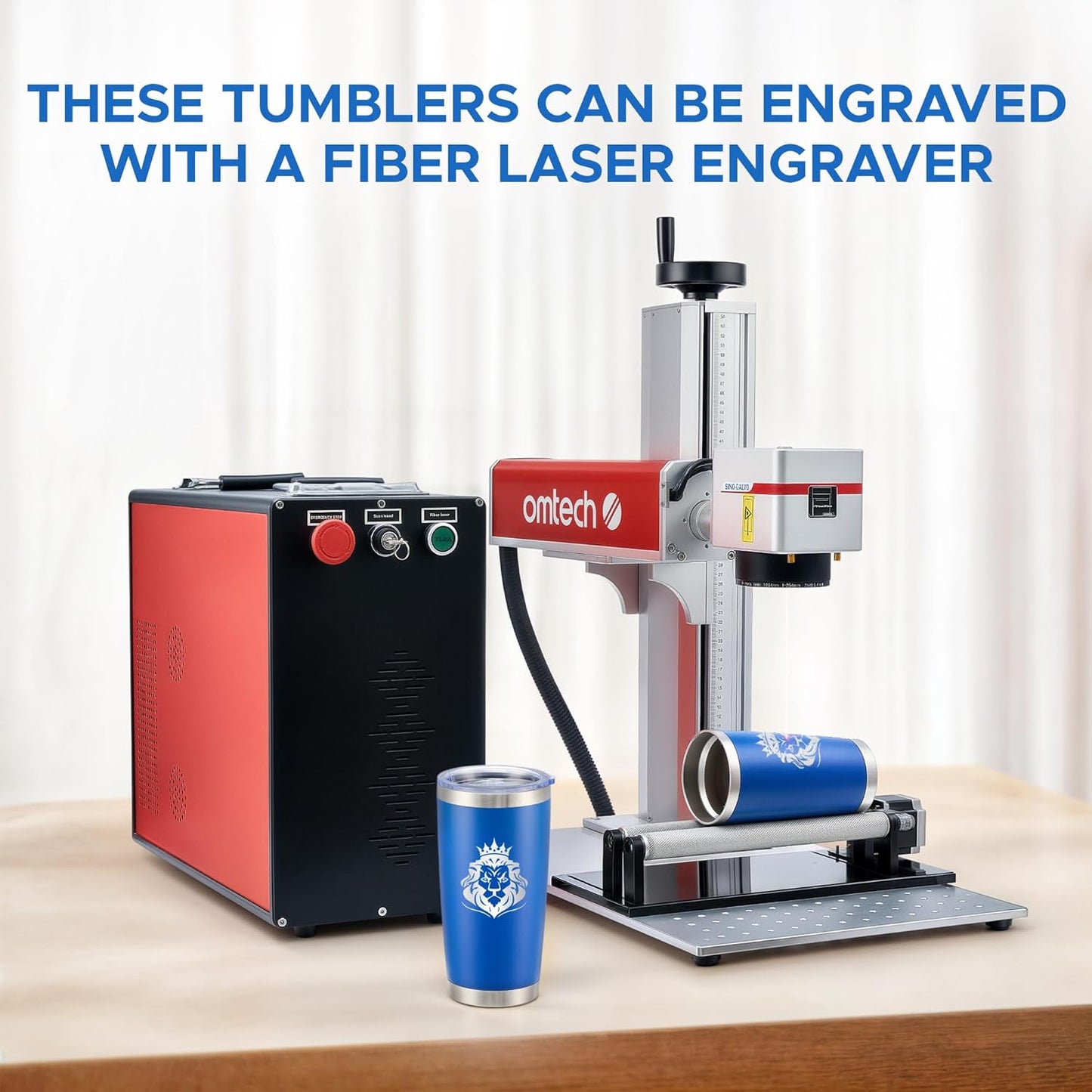 OMTech 20oz Tumblers Bulk, 6pc Stainless Steel Tumbler Set with Lid & Straw, Double Wall Vacuum Insulated Mug for Laser Engraver, Travel Coffee Mug for Hot & Cold Drinks, Navy Powder Coated Cup