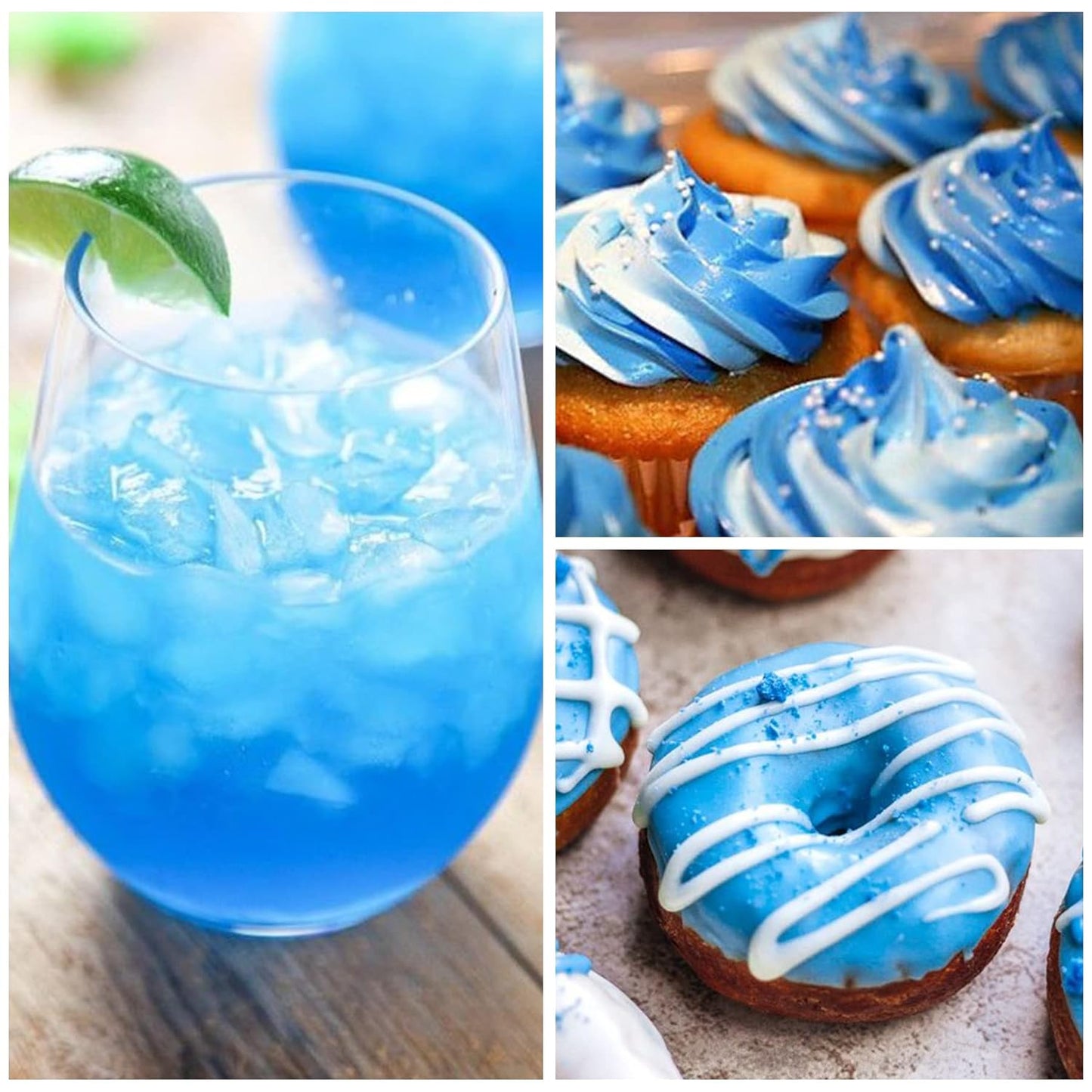 Edible Glitter - 30g Edible Luster Dust Metallic Food Grade Coloring Glitter for Drinks, Cake Decorating, Baking - Edible Dust Powder Shimmer Sprinkle Powder for Icing, Cocktail, Wine, Candy (Blue)