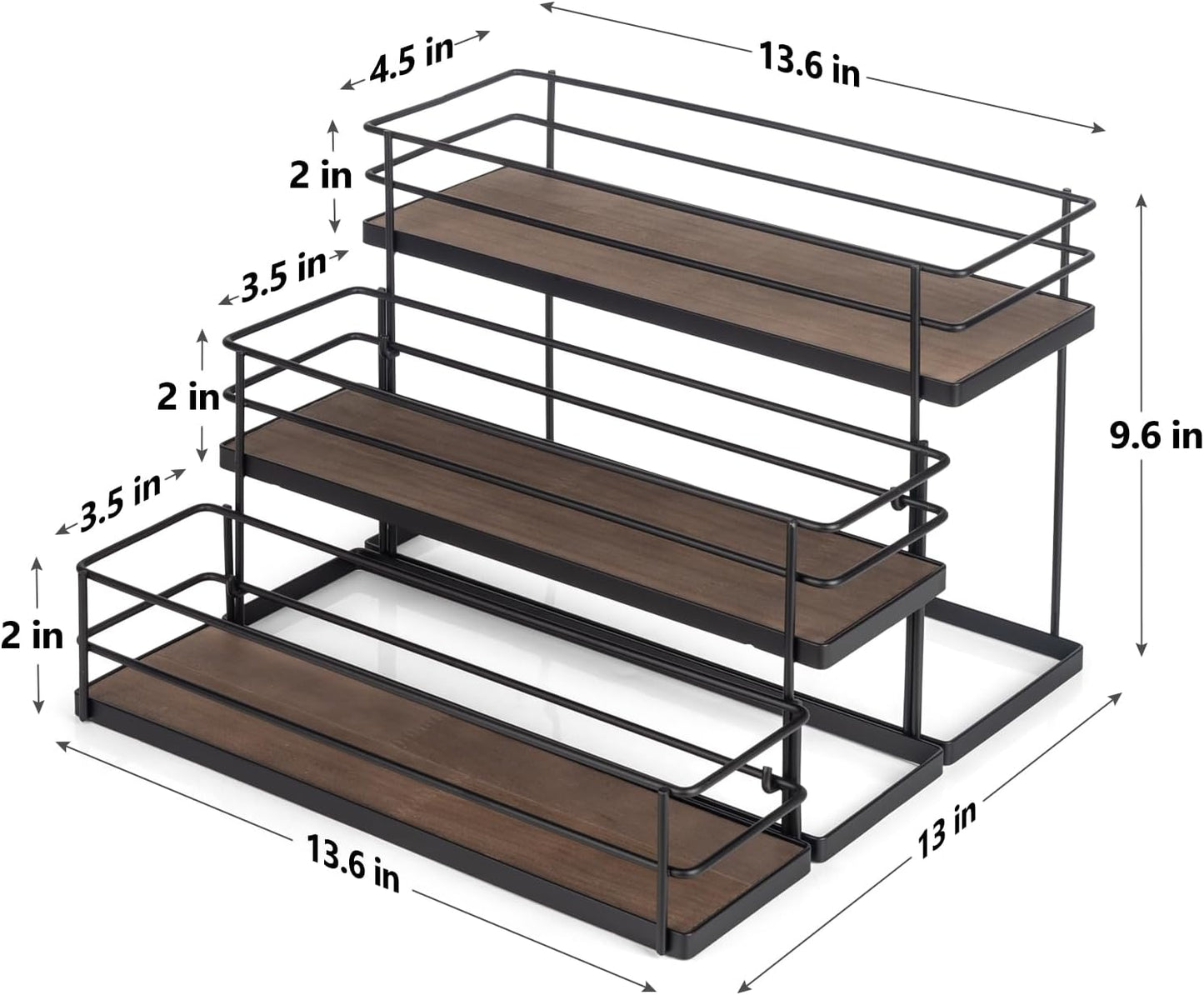 12 Bottle Capacity Coffee Syrup Organizer 3 Tier Coffee Syrup Stand Shelf for Coffee Bar Kitchen Small Wine Rack for Bar Family Storage for Syrup Wine Dressing
