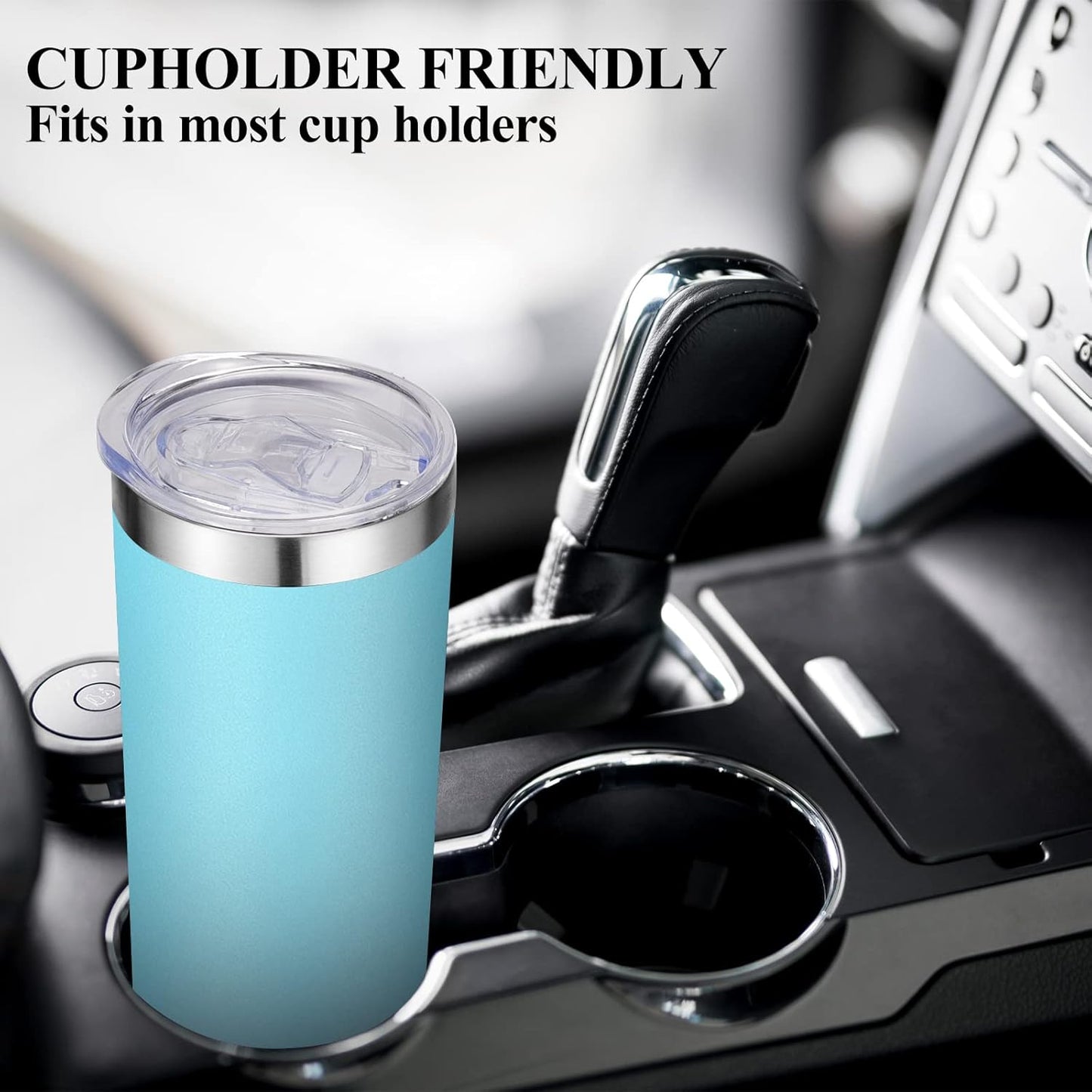 VEGOND Stainless Steel Tumblers Bulk 12 Pack, 20 oz Vacuum Insulated Skinny Tumblers with Lids and Straws, Double Wall Coffee Mug, Travel Water Cup, Blue