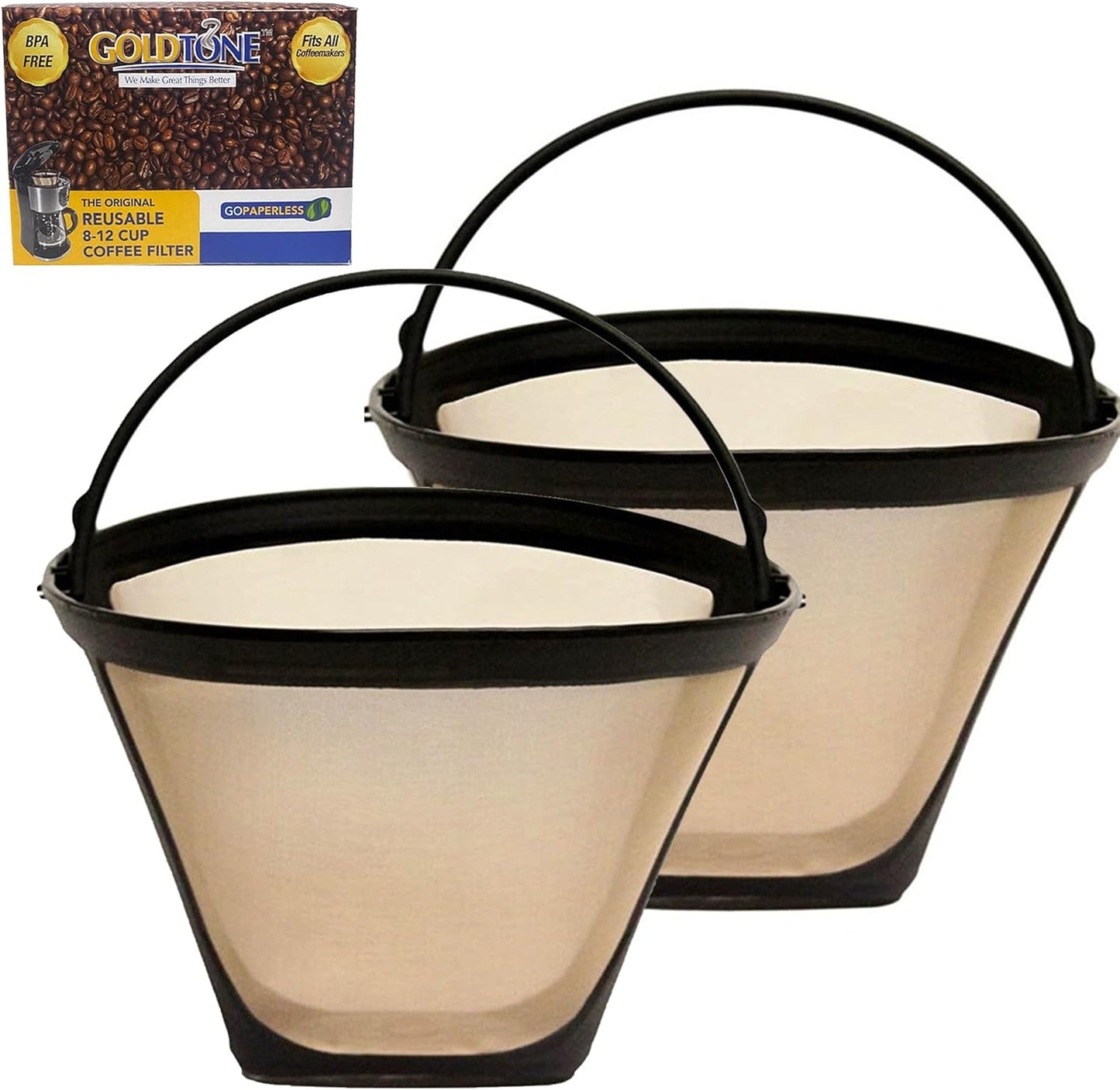 GoldTone Brand Reusable No.4 Cone replaces your Ninja Coffee Filter for Ninja Coffee Bar Brewer - BPA Free - Made in USA (2)