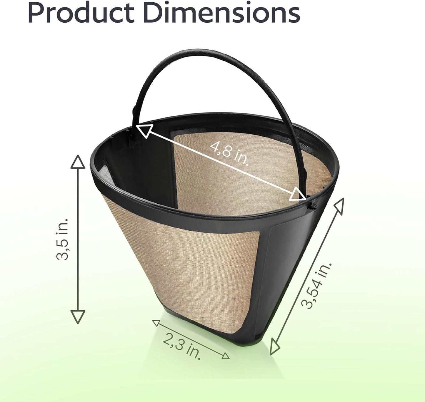GoodCups 2-Pack Reusable #4 Cone Coffee Filters for Cuisinart 10–14 Cup Brewers (DCC-3200, DCC-1200, DCC-3400) & Ninja Coffee Makers, Stainless Steel Mesh, Permanent, Dishwasher-Safe