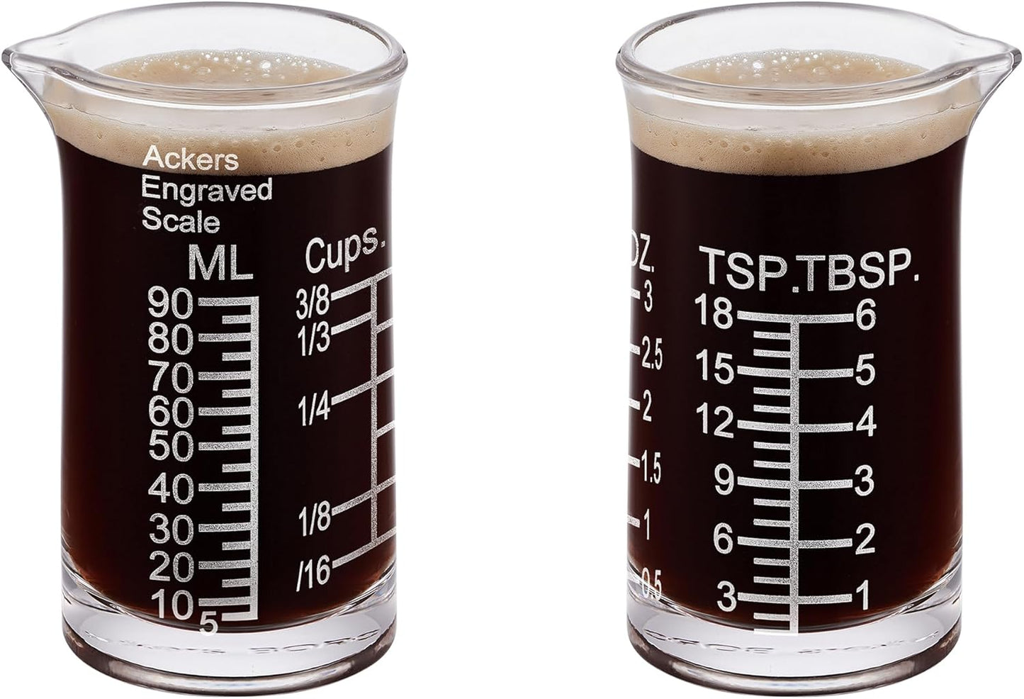 Ackers Shot Glass Etching Scale Measuring Cup 3 Ounce/90ML Liquid Heavy High Espresso Glass Cup