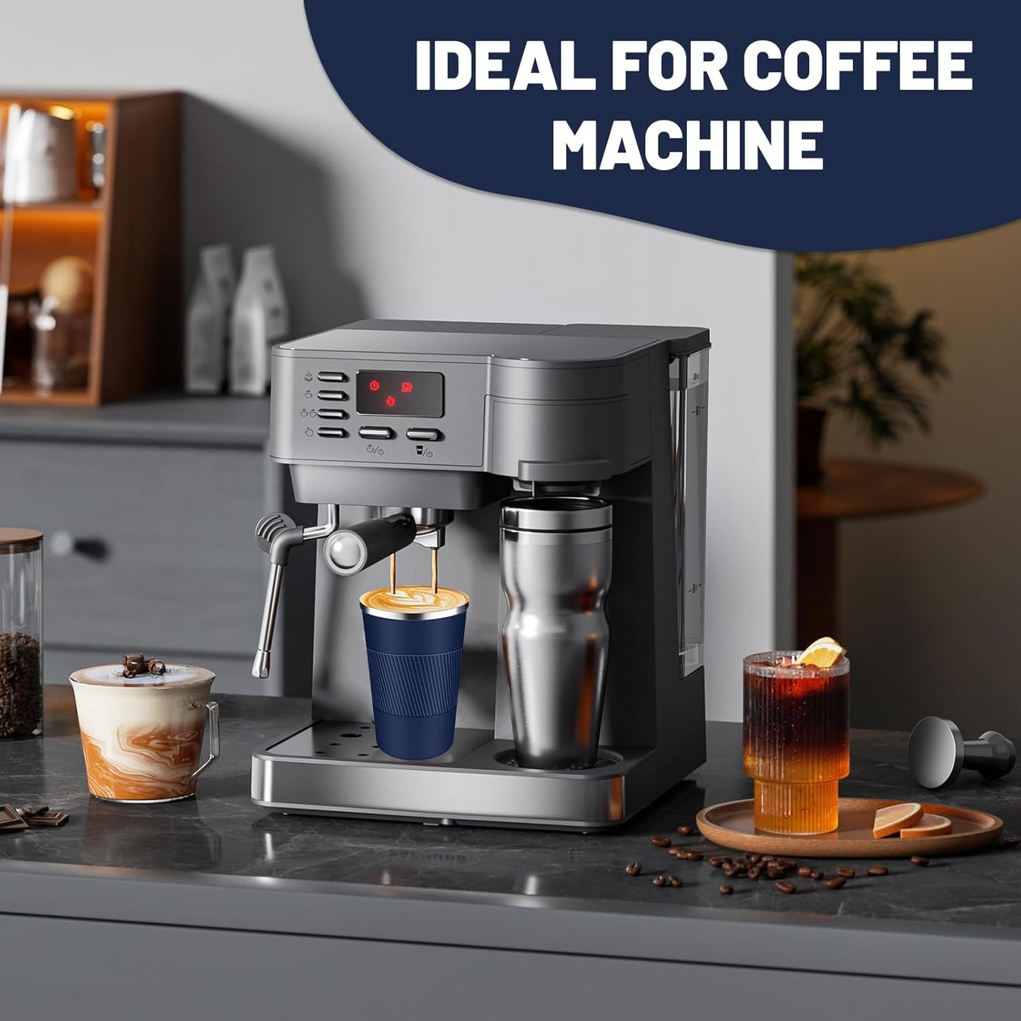 Insulated Coffee Tumblers with Flip Lid 12oz / 17oz, Stainless Steel Travel Coffee Mug Leak Proof, Vacuum Insulated Coffee Mug Reusable Cup, Keeps Cold and Hot for Coffee Tea