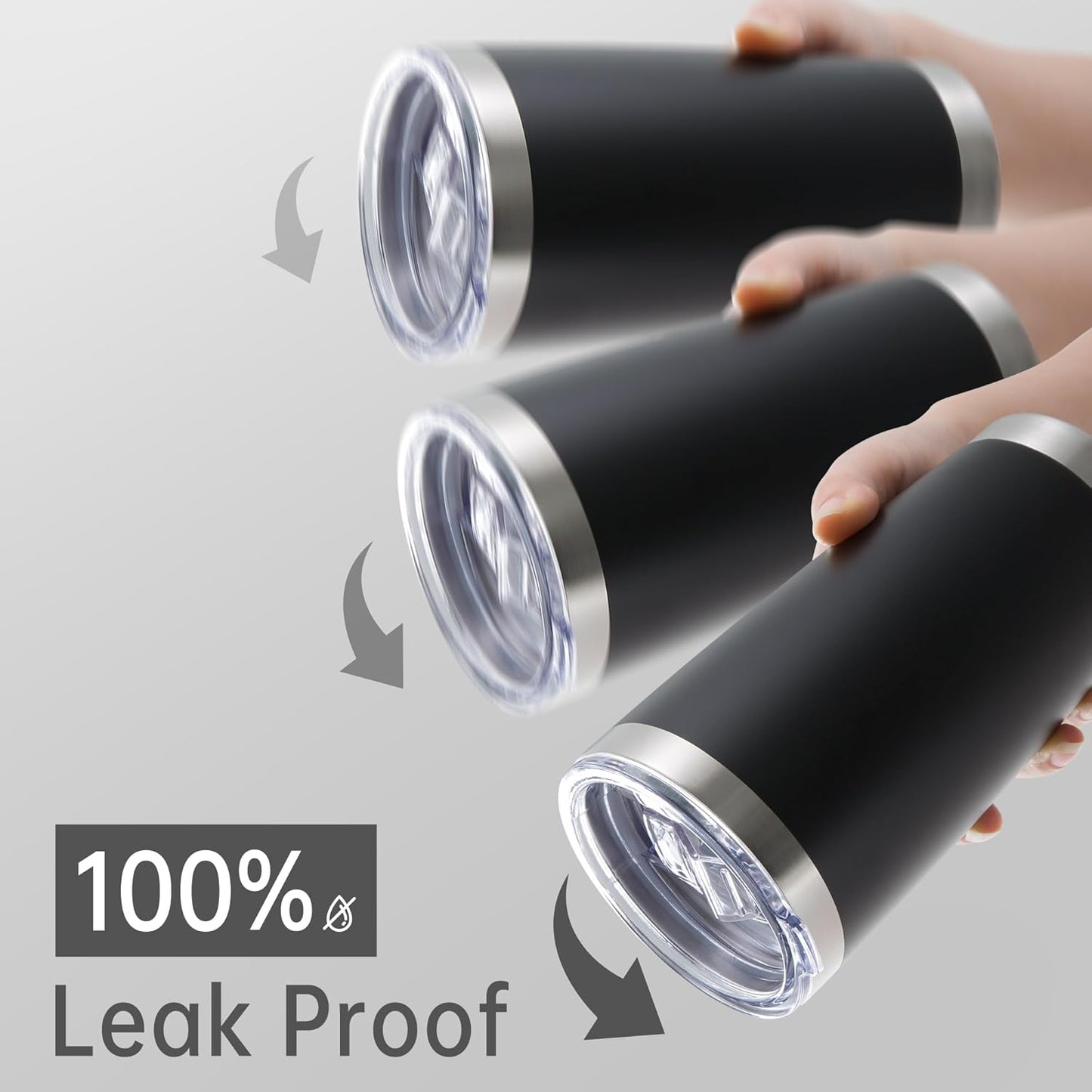 20 oz Tumblers Bulk Stainless Steel Tumbler with Lid Double Wall Vacuum Insulated Coffee Mug 20oz Powder Coated Cup for Hot and Cold Drinks, Black, 6 pack