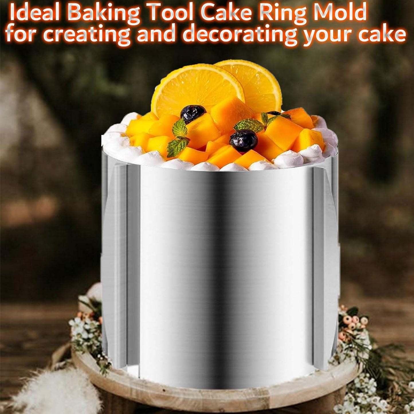 DATANYA Cake Ring Extra High 15cm - Adjustable 6 Inch to12Inch Stainless Steel Round Cake Mousse Molds Baking Ring, 5.9 Inch Deep Cake Mold with Precise Scaling
