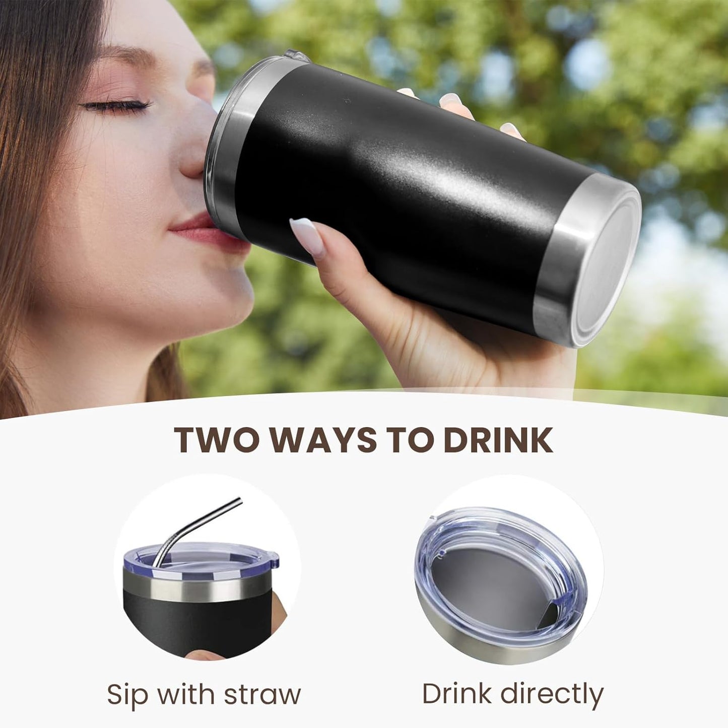 MEWAY 20oz Tumbler Double Wall Vacuum Insulated Travel Glitter Mug,Stainless Steel Tumblers with Lid and Straw, Powder Coated Coffee Cups for Woman (Gradient Black or Navy,1)