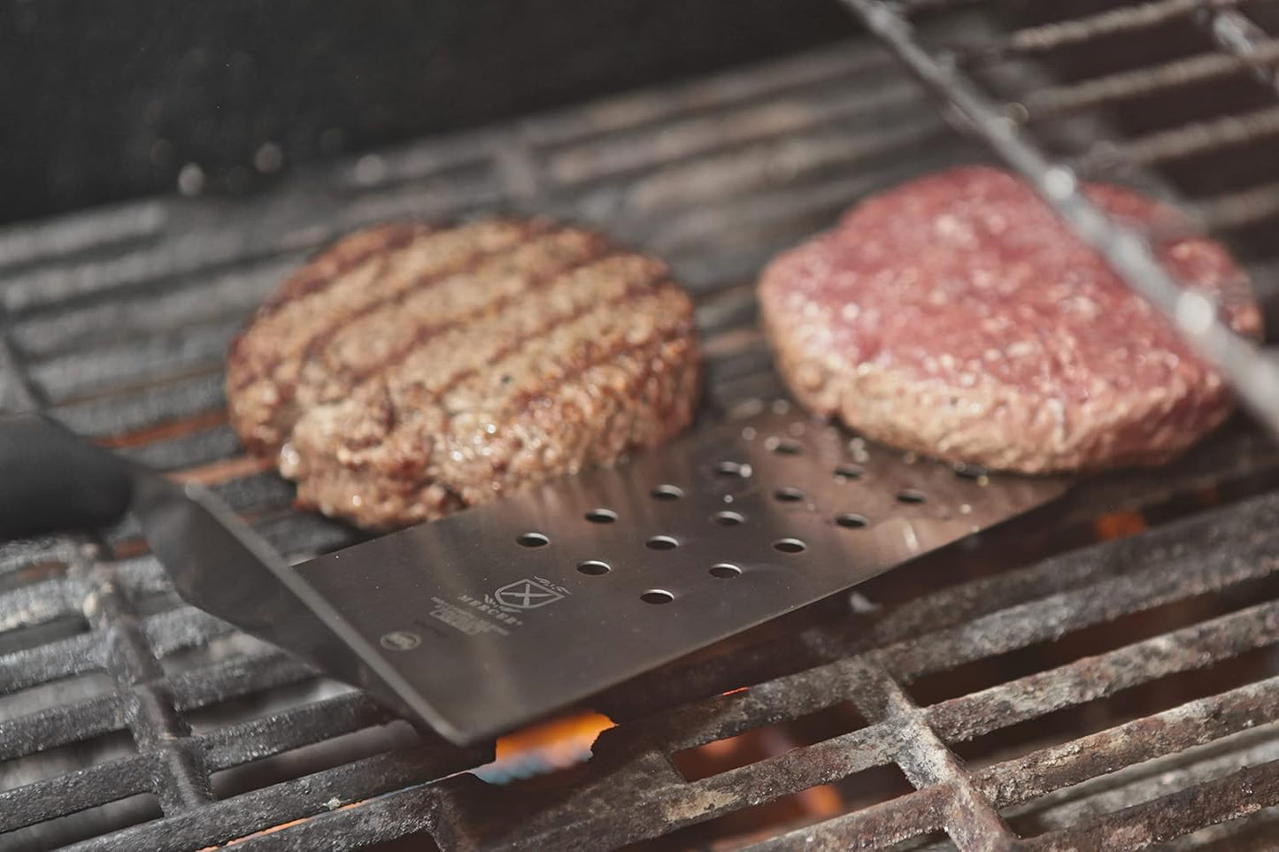 Mercer Culinary Millennia Perforated Turner/Spatula, 8-Inch x 3-Inch Blade, Black Handle