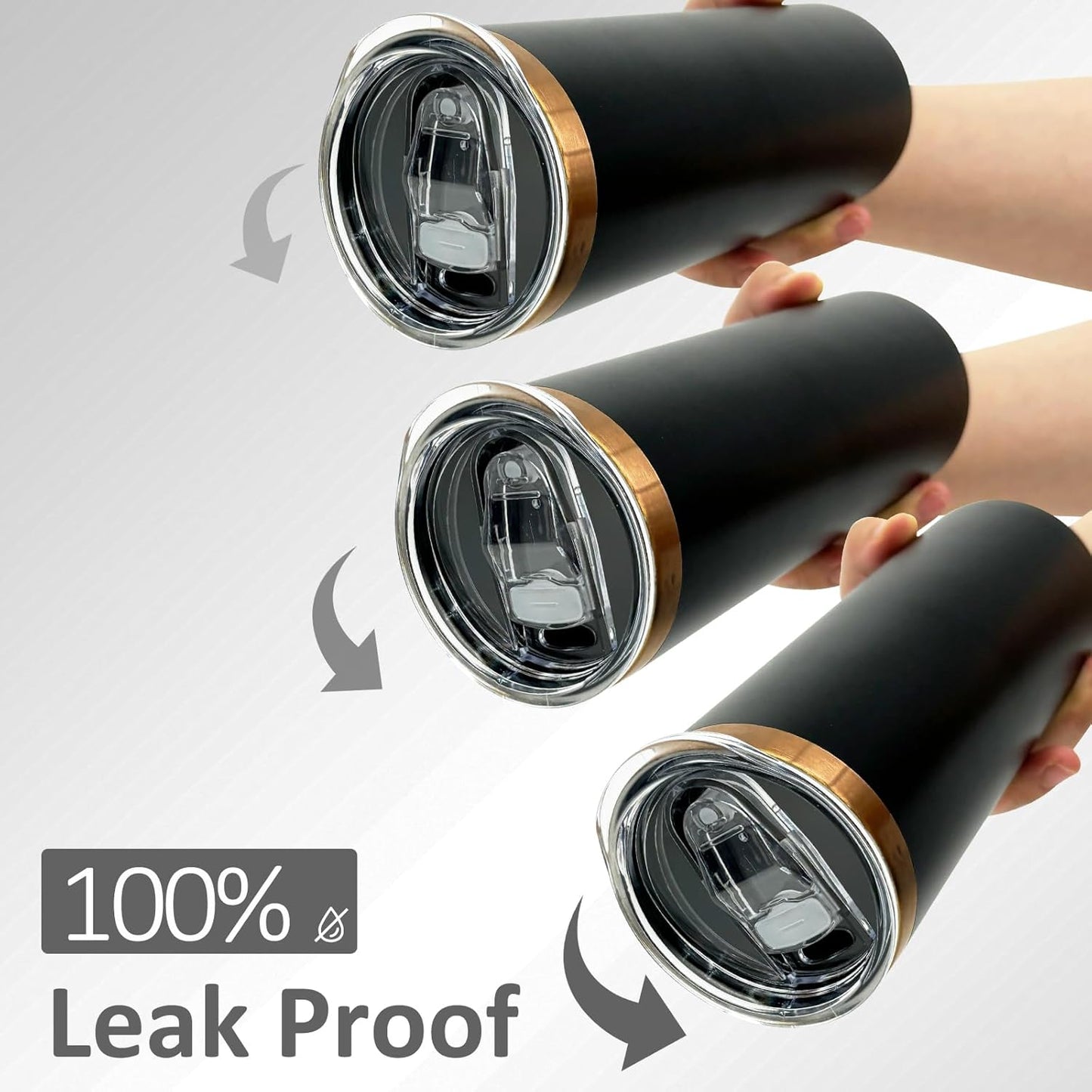 20 oz Skinny Tumblers Bulk 8 Pack, Stainless Steel Insulated Tumbler with Lids and Straws, Slim Double Wall Powder Coated Travel Coffee Mugs Reusable Cup for Hot Cold Drinks (Black,8 pack)