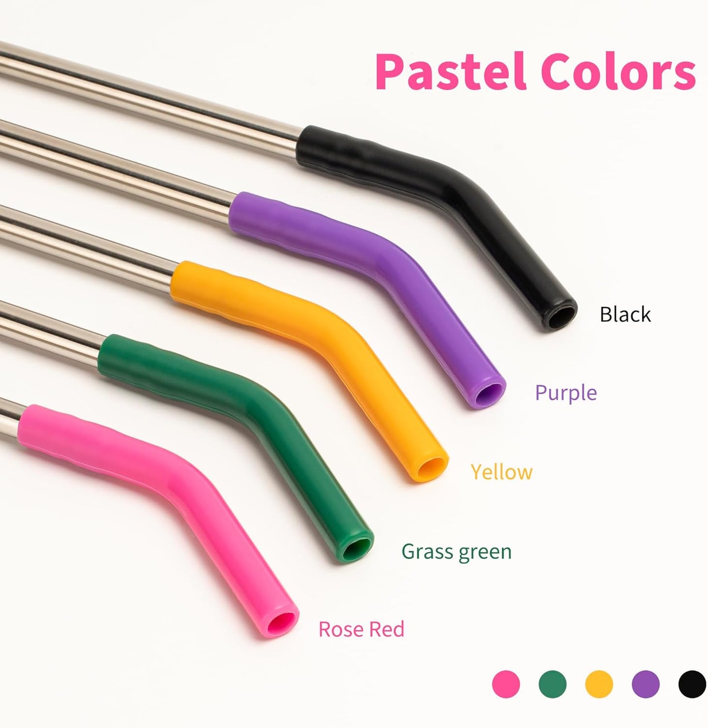 30 oz Straw for YETI Tumbler, Metal Straight Straws Reusable with Silicone Tip for BJPKPK, RTIC, WETOWETO, Beast 30 oz Tumbler, Cleaning Brush, 1 Portable Bag