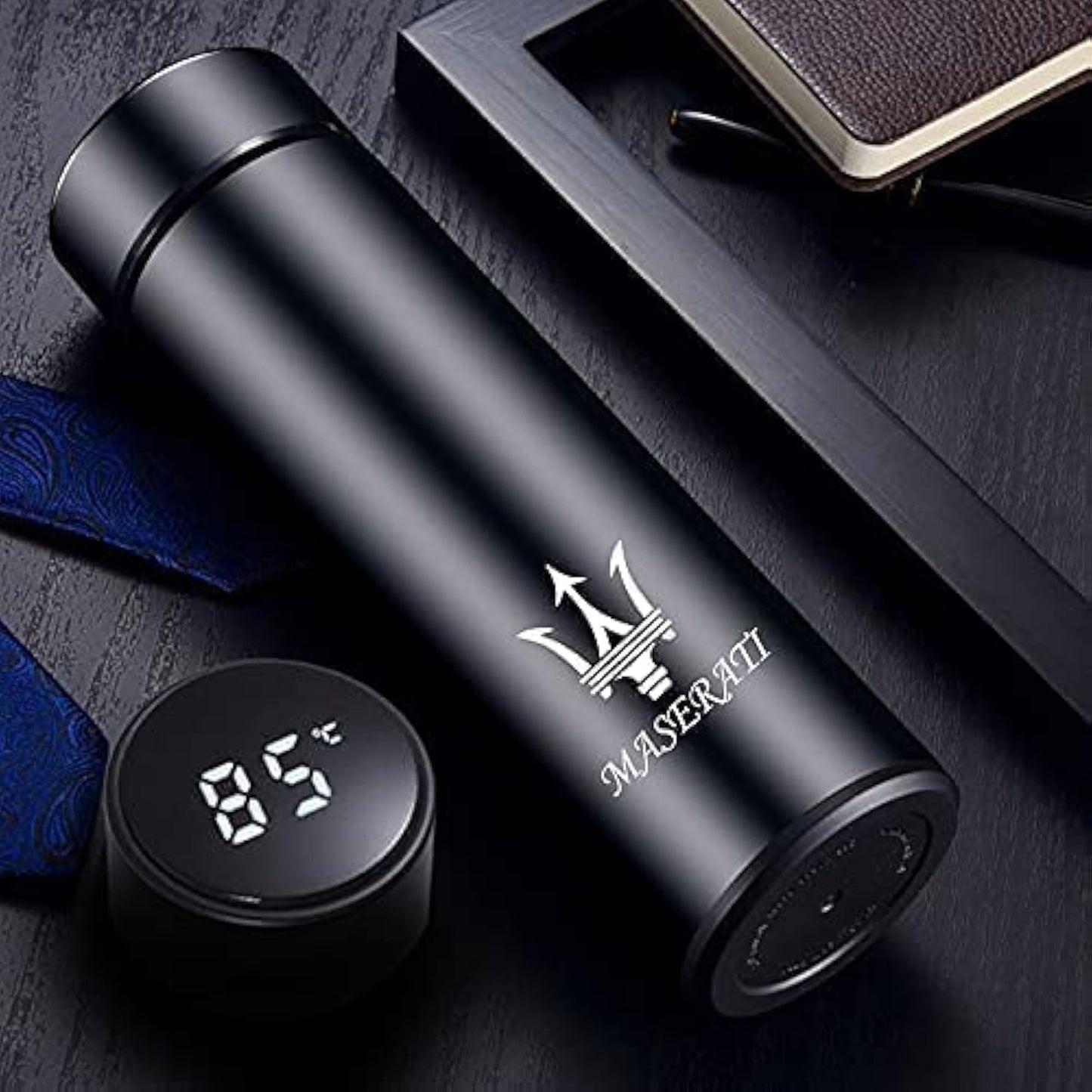 17 oz Car Logo Black Frosted Travel Mugs & Tumblers Vacuum Insulated Stainless Steel Thermal Bottle Fashion Business Thermal Cup for Hot or Cold Drink Coffee Or Tea (fit maserati New)
