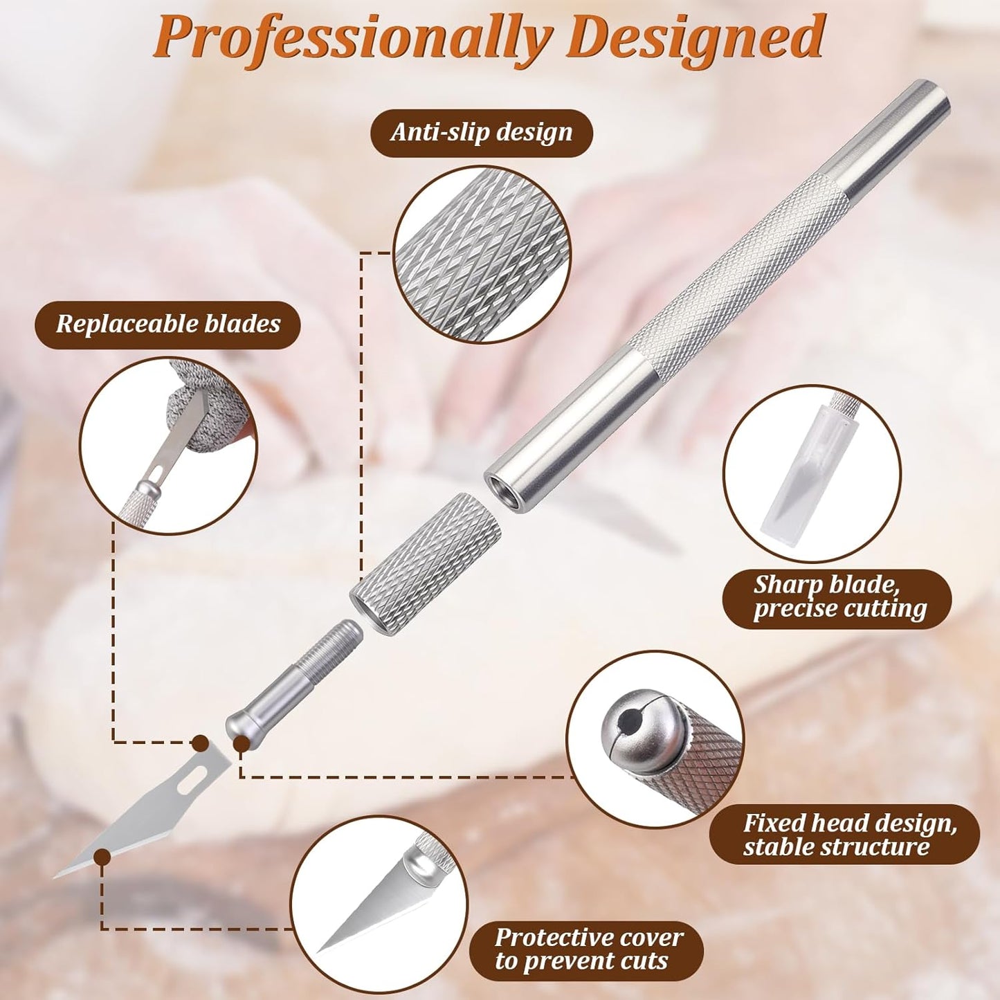 20Pcs Bread Lame Scribing Tool Kit - 2 Precision Scribes with 15 Blades, Finger Guard, Design Cord, Safety Cover and Storage Box - Stainless Steel Scribes for Artisan Bread and Dough Patterns Designs