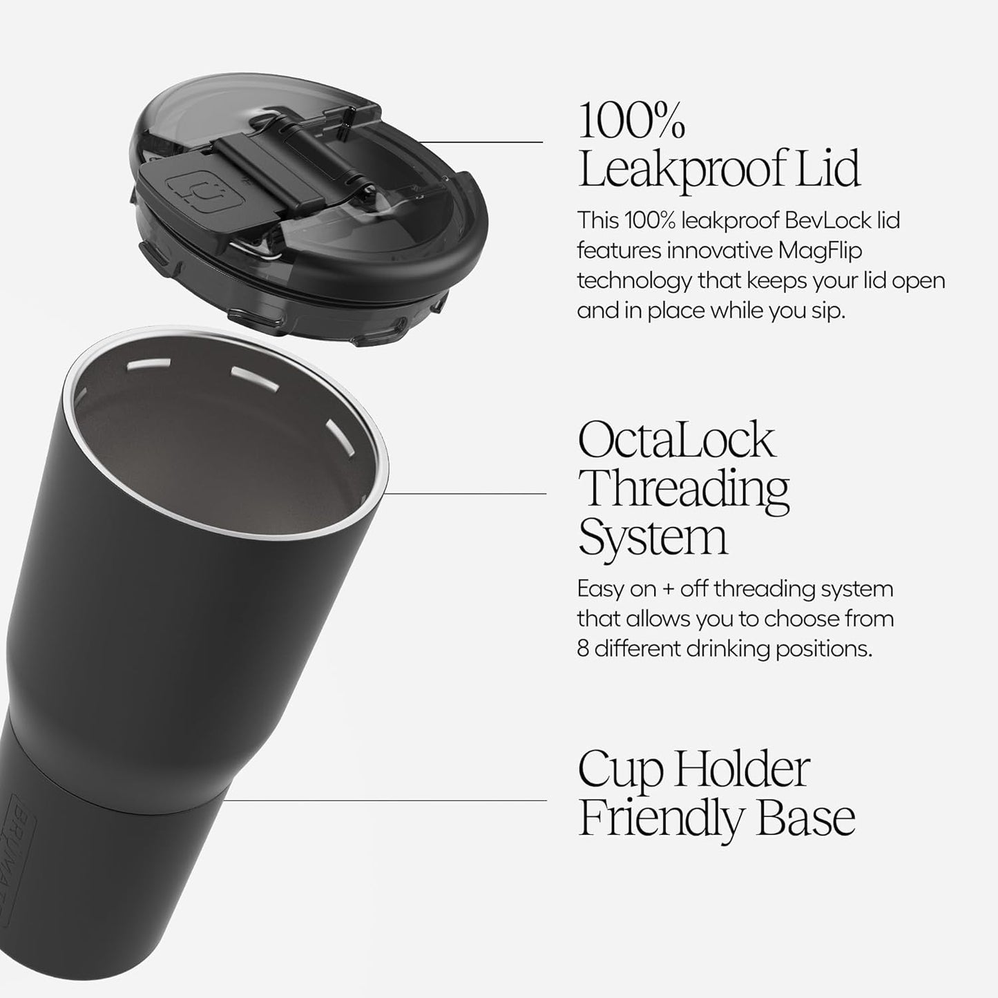 BrüMate Nav 25oz 100% Leak Proof Insulated Travel Tumbler with Magnetic BevLock™ Lid - Double Wall Cup-Holder Friendly Stainless Steel Mug (Rose Taupe)