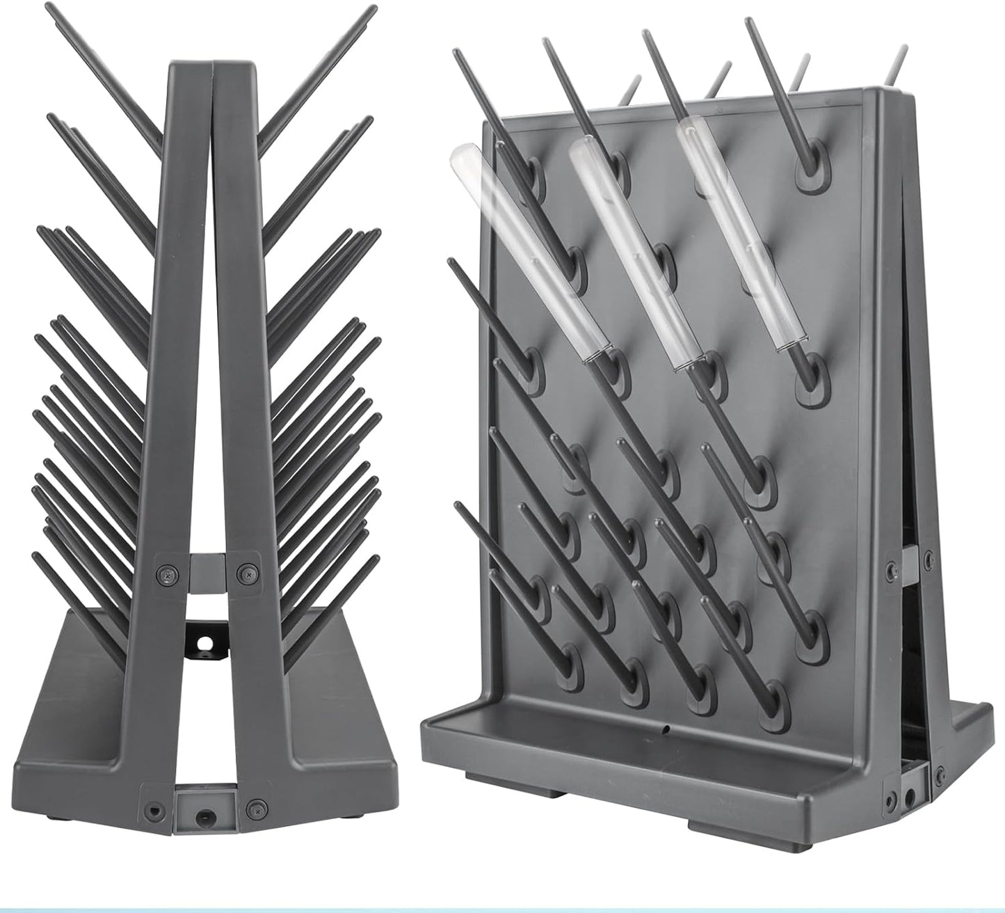 54 Pegs Lab Drying Racks - Double- Sided Lab Supply Pegboard Bench,Detachable PP Test Tube Drying Rack