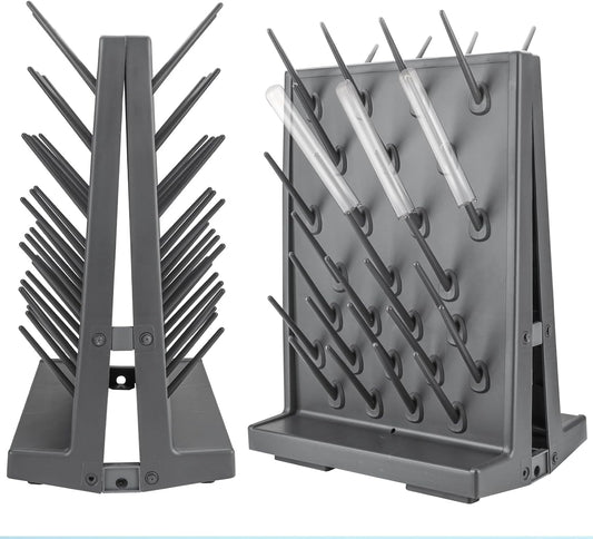 54 Pegs Lab Drying Racks - Double- Sided Lab Supply Pegboard Bench,Detachable PP Test Tube Drying Rack
