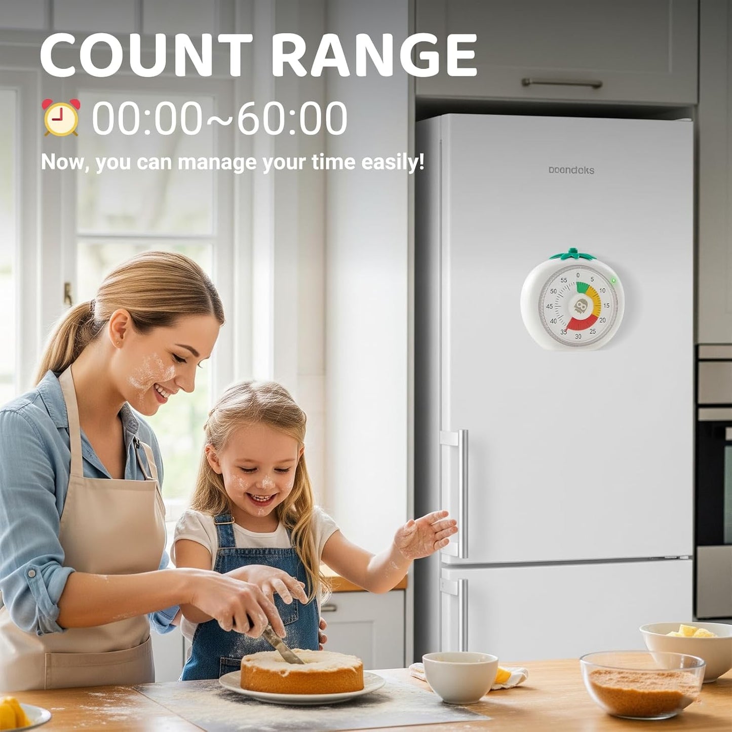 Visual Timer for Kids & Adults – 4-Color Zone Countdown Timer, 60-Min Silent Pomodoro Timer for ADHD Focus, Study, Cooking & Time Management Tool