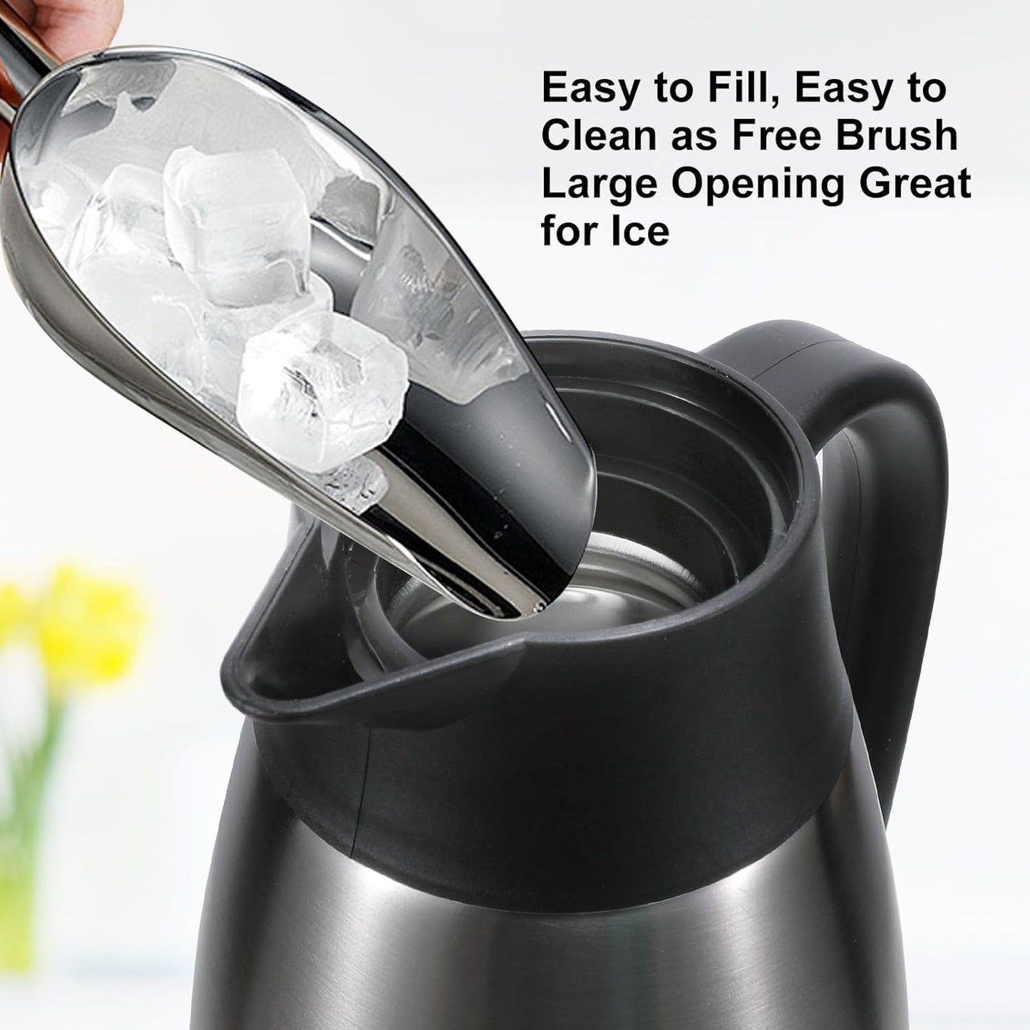 70 oz Thermal Coffee Carafe, Updated Insulated Stainless Steel Coffee Carafes for Keeping Hot Coffee & Water Hot Beverage-12Hours, Double Walled Vacuum Coffee Carafe(Gold)